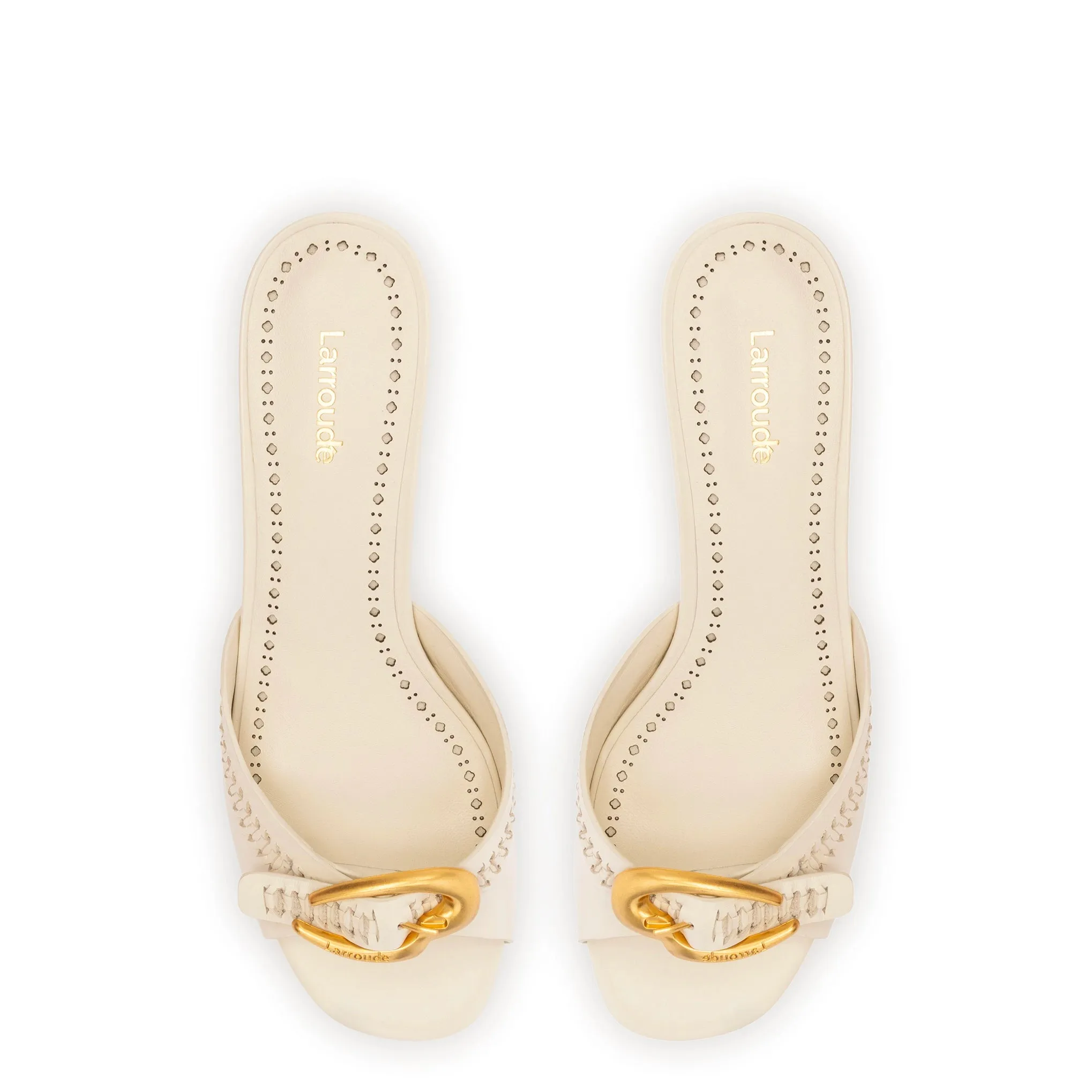 Verona Mule In Ivory Leather sold by Larroude product image thumbnail 3