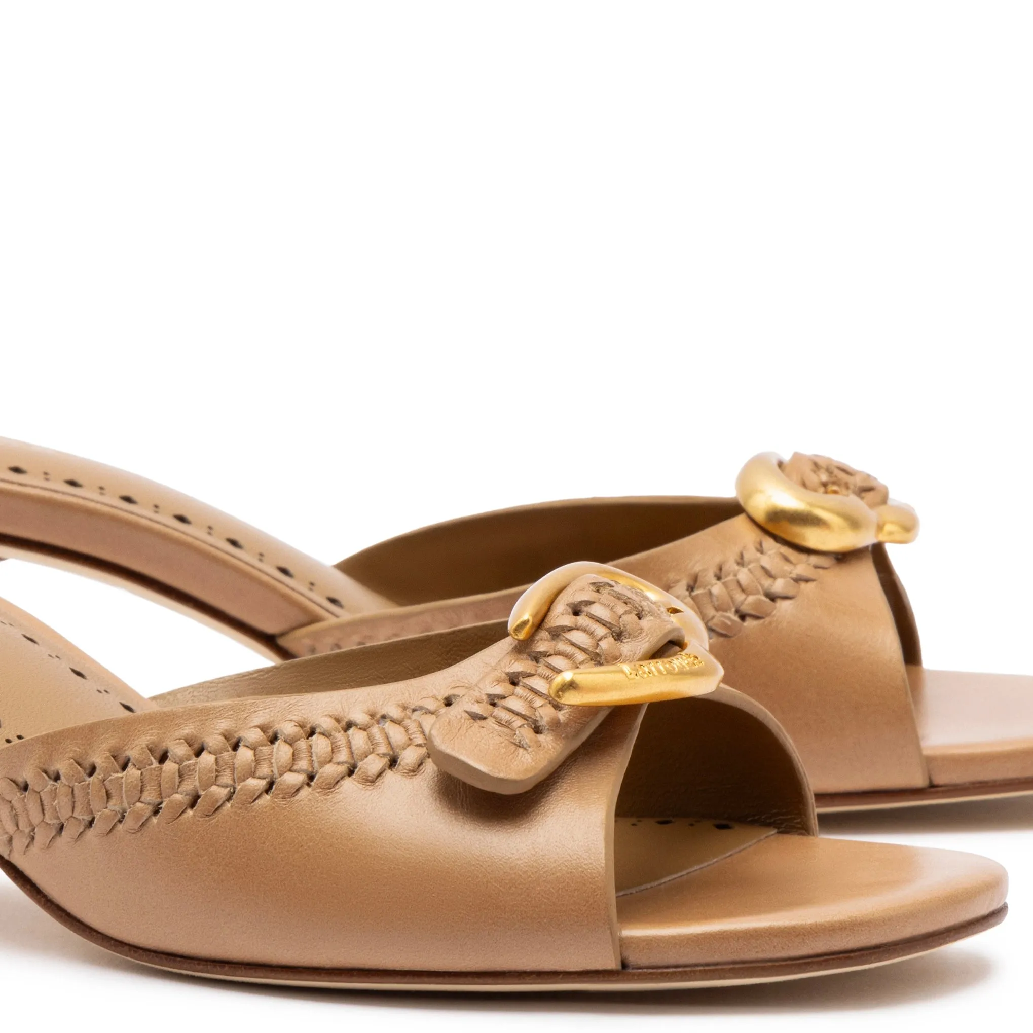 Verona Mule In Hazelnut Leather sold by Larroude product image thumbnail 4