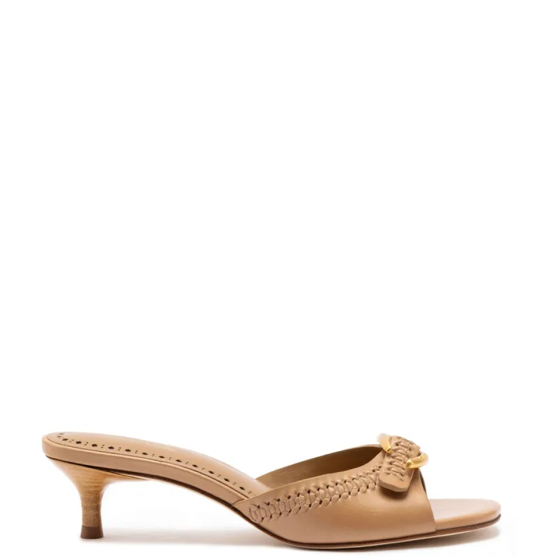 Verona Mule In Hazelnut Leather sold by Larroude