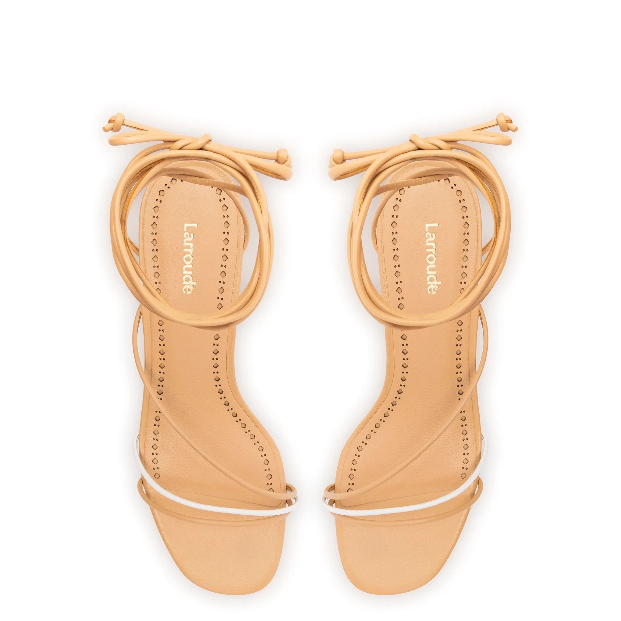 Sara Sandal In Tan Leather sold by Larroude product image thumbnail 3