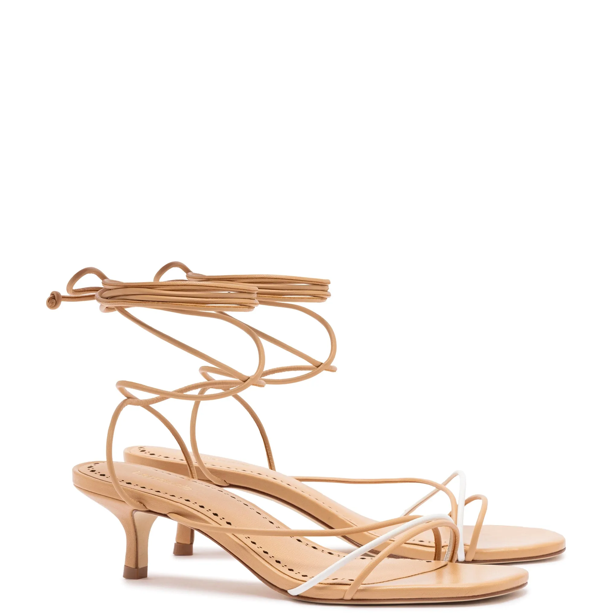 Sara Sandal In Tan Leather sold by Larroude product image thumbnail 2
