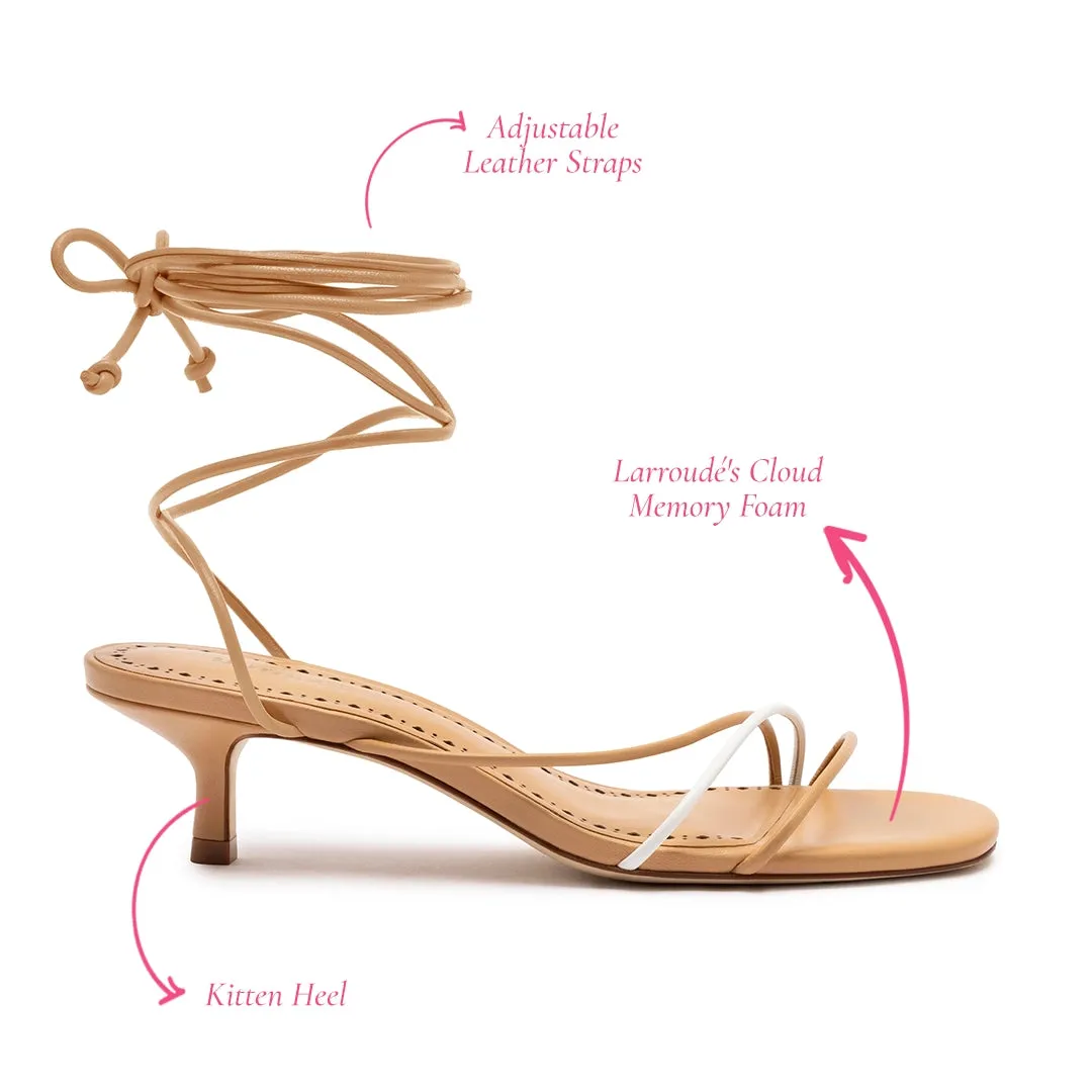 Sara Sandal In Tan Leather sold by Larroude product image thumbnail 5