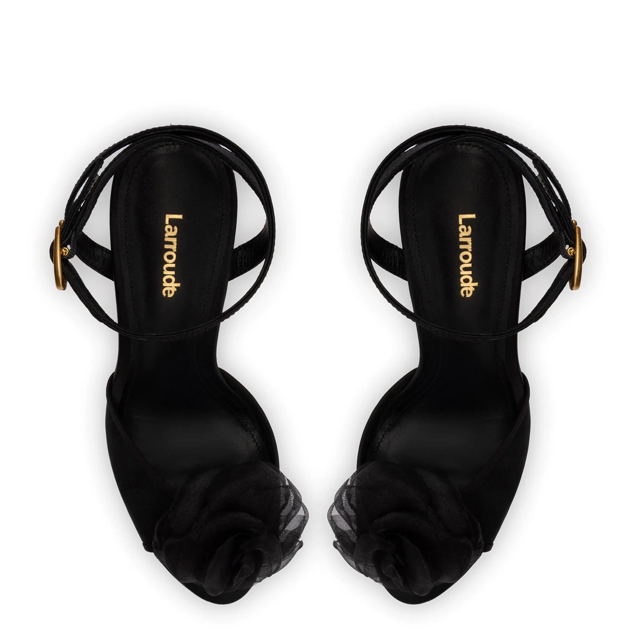 Salma Platform Sandal In Black Satin sold by Larroude product image thumbnail 3