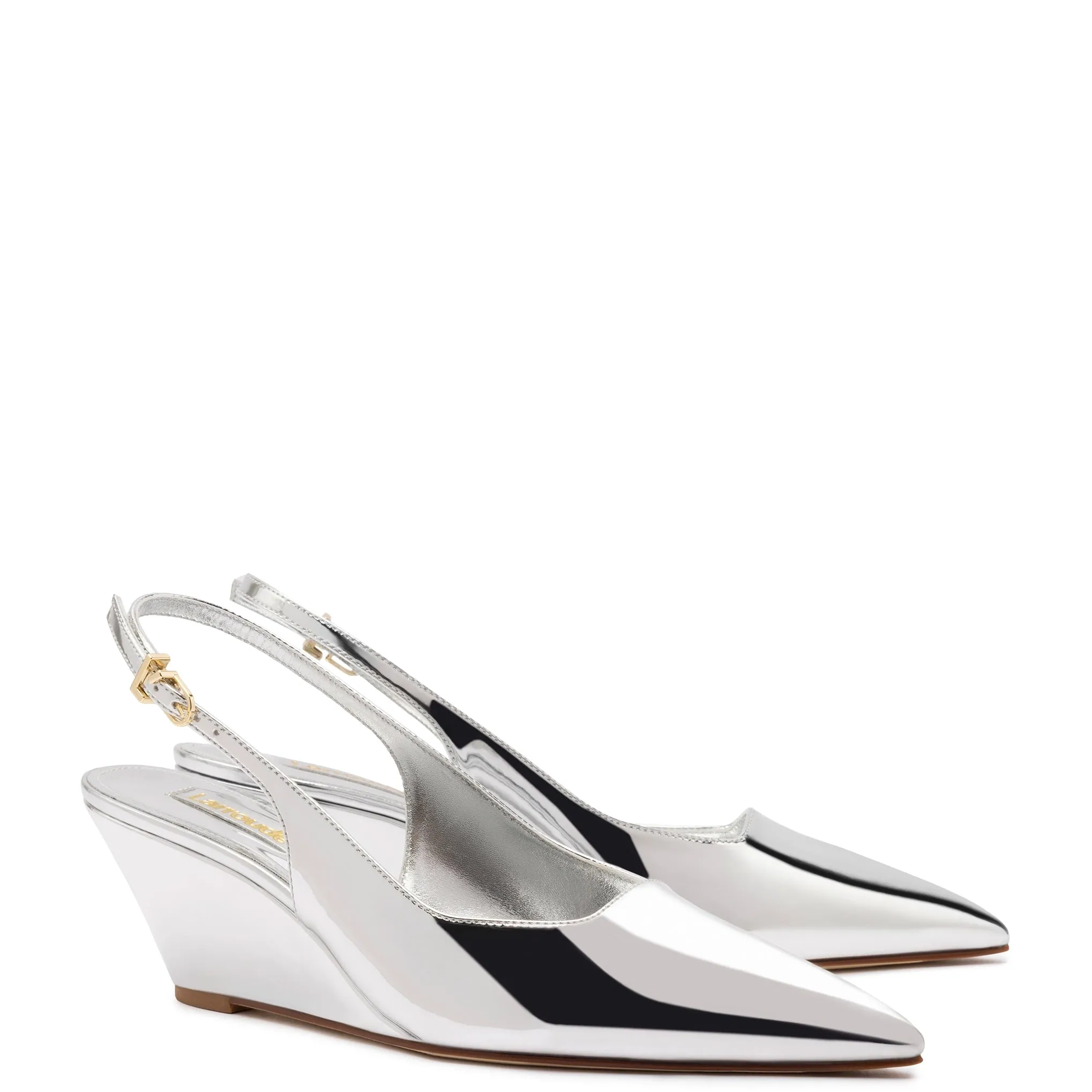 Loulou Pump In Silver Specchio sold by Larroude product image thumbnail 2