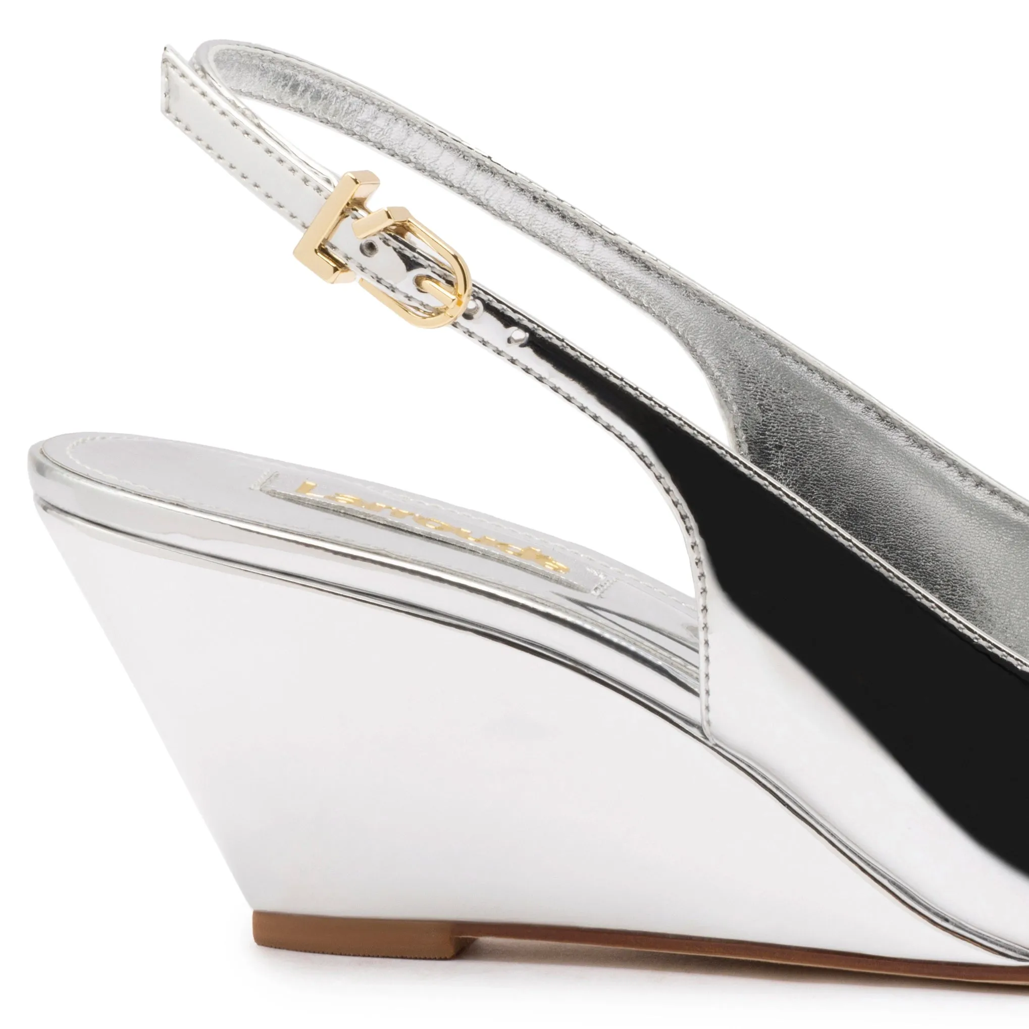 Loulou Pump In Silver Specchio sold by Larroude product image thumbnail 4