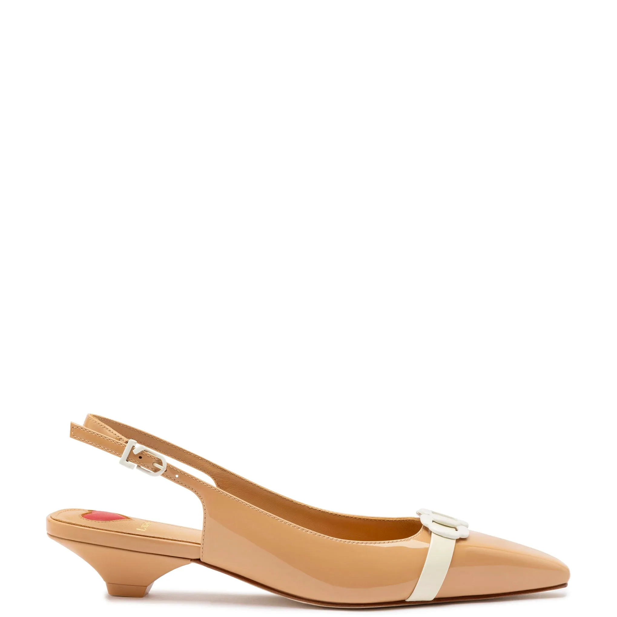 Franca Pump In Tan Patent Leather sold by Larroude