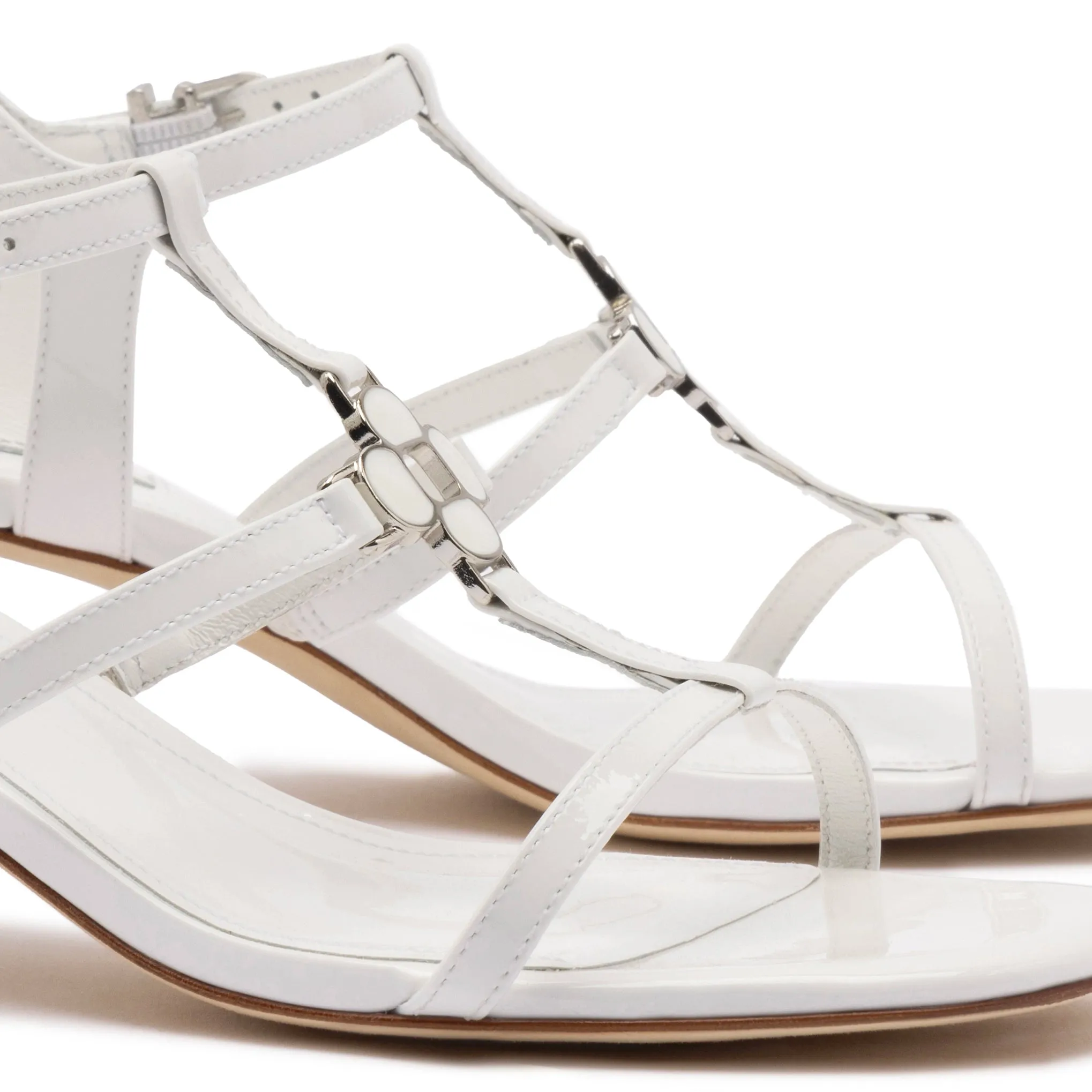 Hana Block In White Patent Leather sold by Larroude product image thumbnail 4