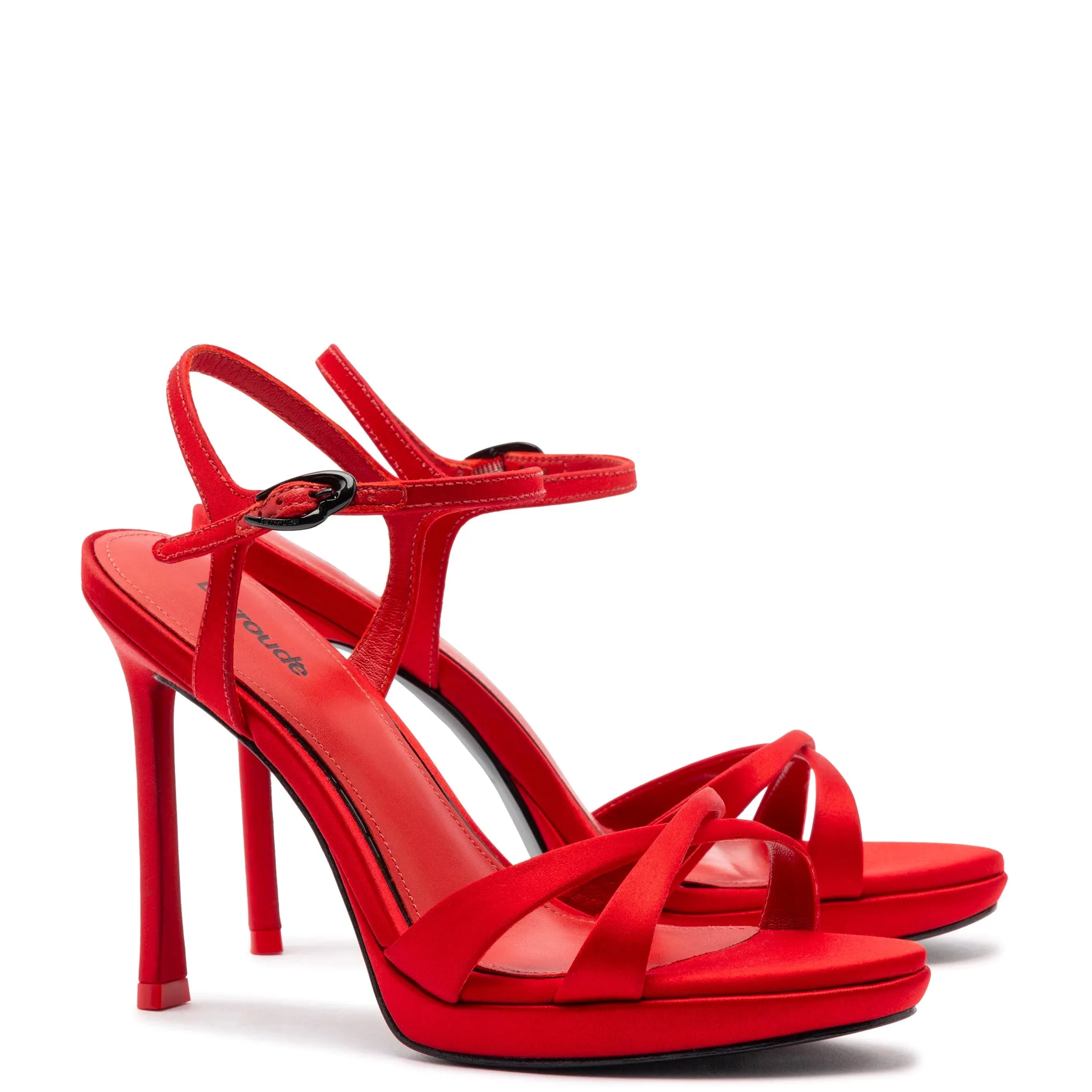 Angelina Sandal In Cherry Satin sold by Larroude product image thumbnail 2
