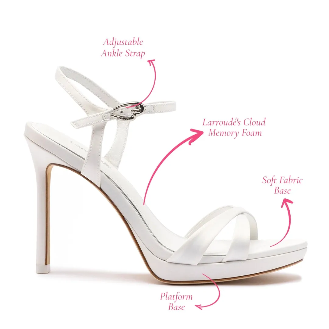 Angelina Sandal In White Satin sold by Larroude product image thumbnail 5