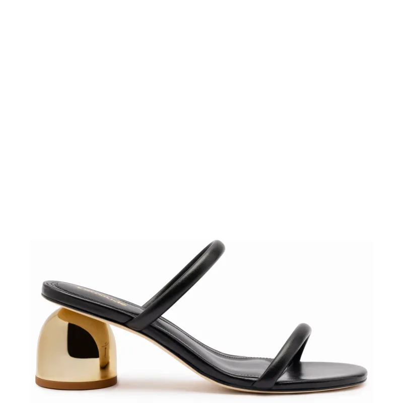 Dew Drop Mule In Black Leather sold by Larroude