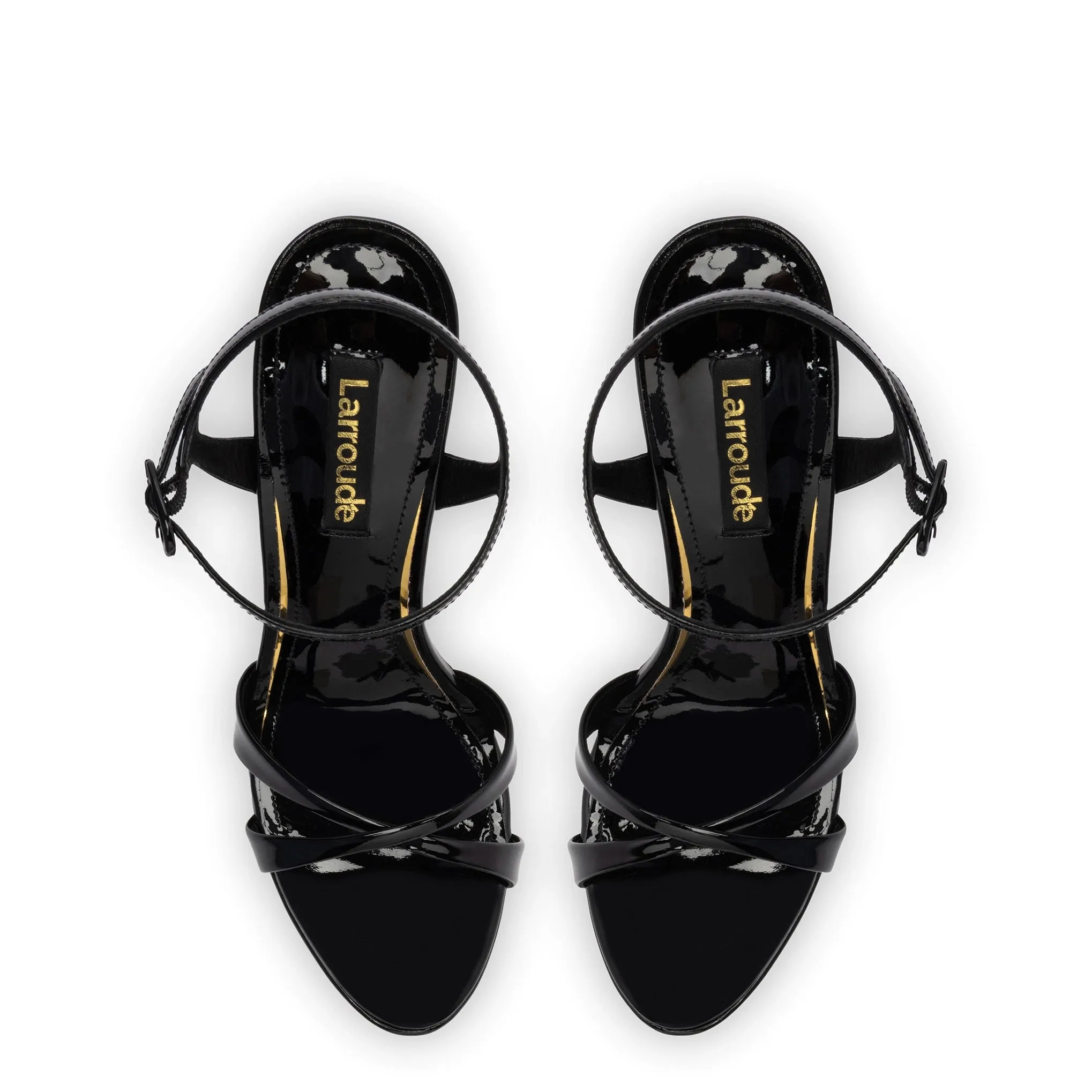 Angelina Sandal In Black Patent Leather sold by Larroude product image thumbnail 3