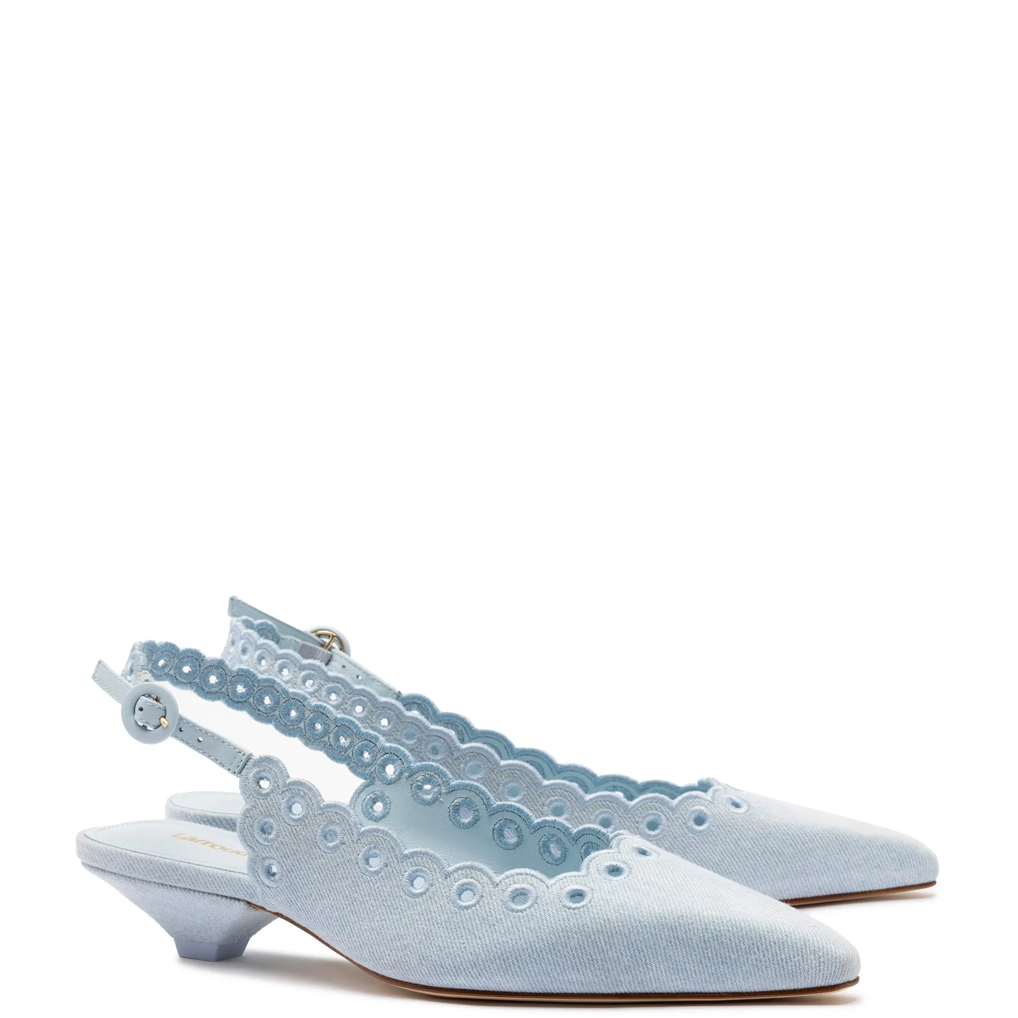 Florence Broderie Pump In Maya Denim sold by Larroude product image thumbnail 2