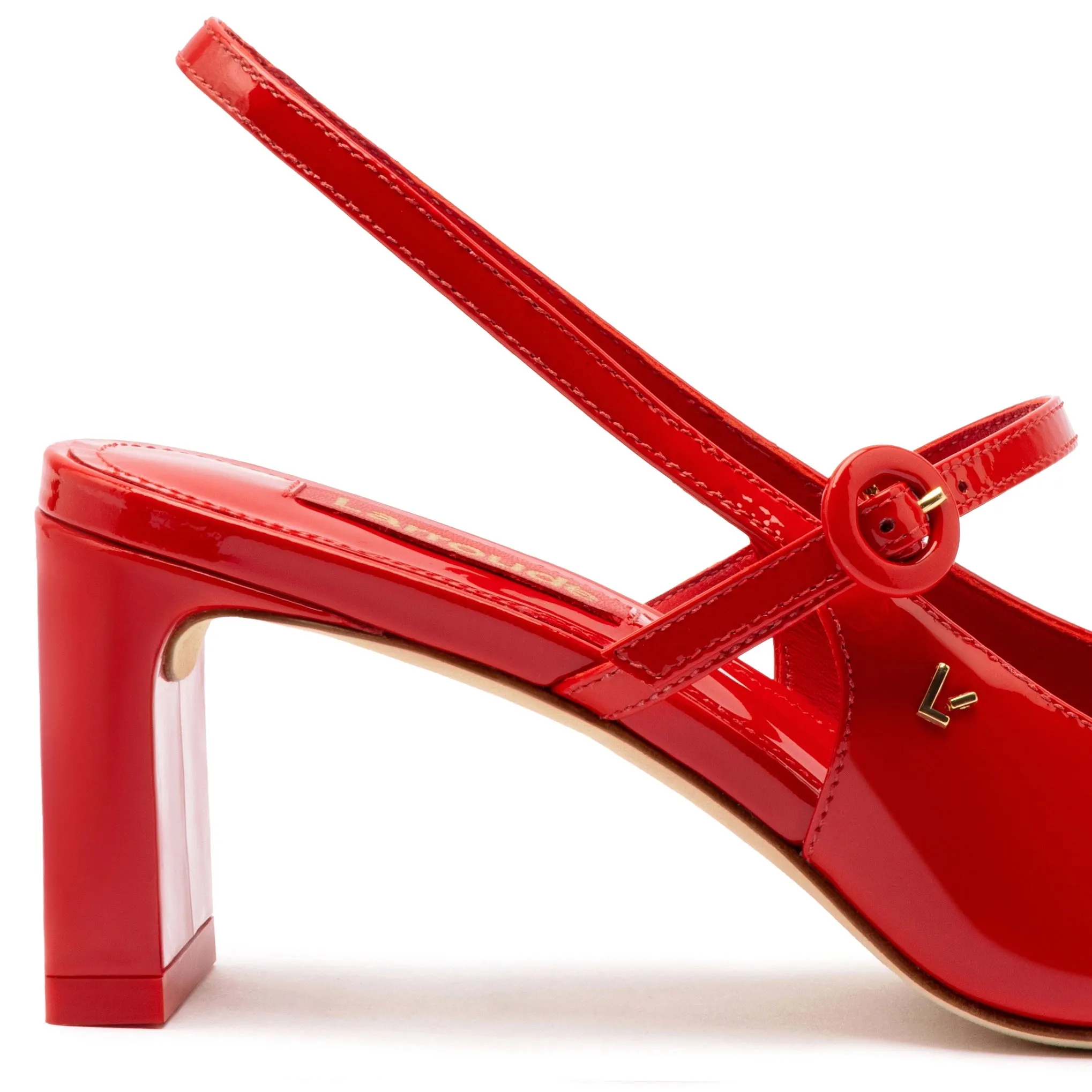 Georgina Pump In Scarlet Patent Leather sold by Larroude product image thumbnail 4