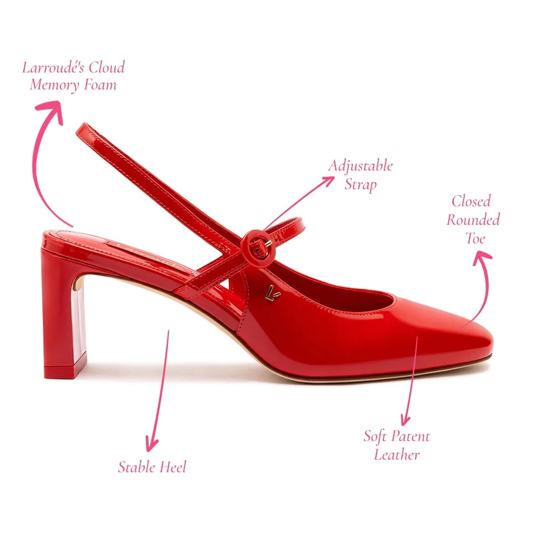 Georgina Pump In Scarlet Patent Leather sold by Larroude product image thumbnail 5