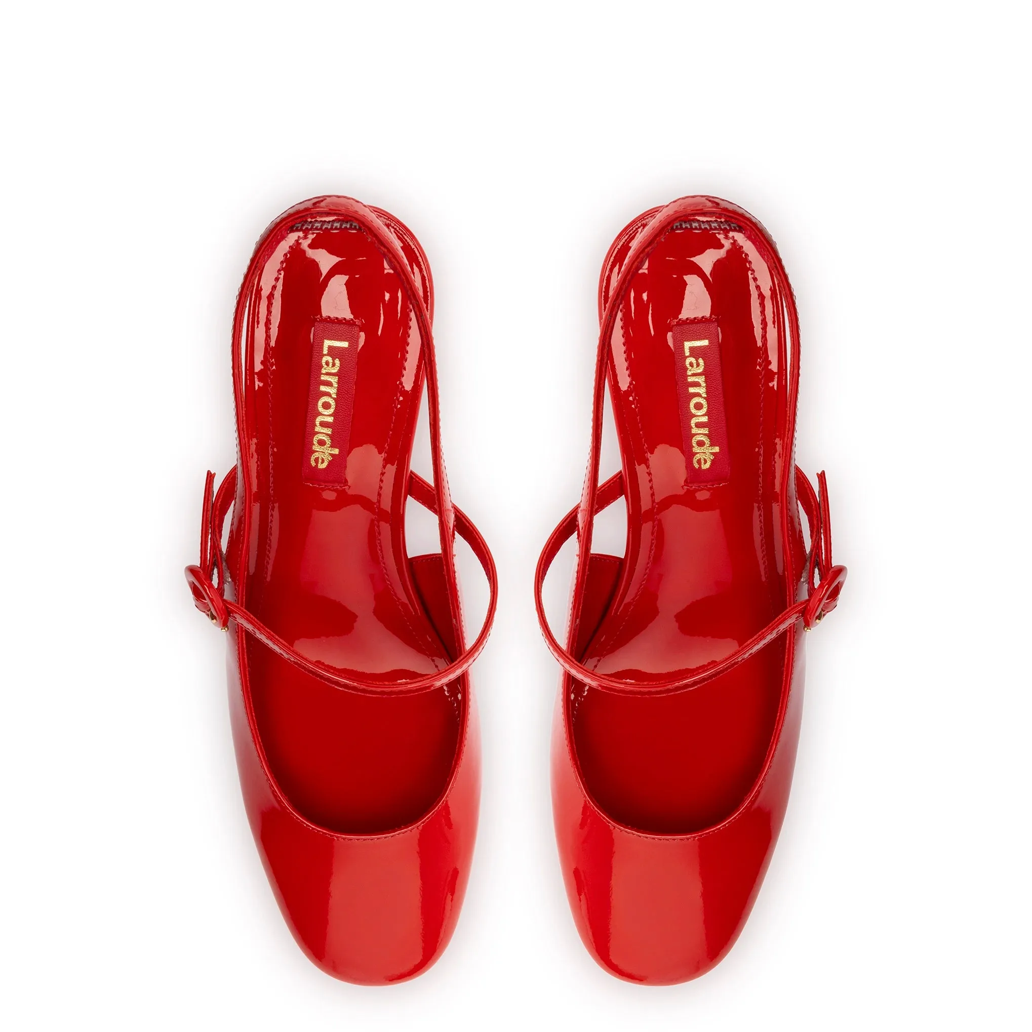 Georgina Pump In Scarlet Patent Leather sold by Larroude product image thumbnail 3