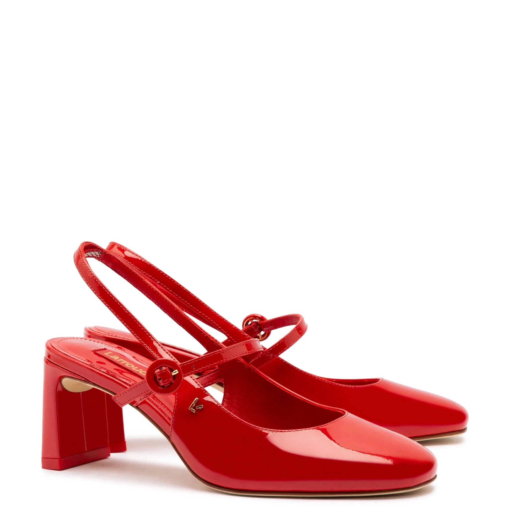 Georgina Pump In Scarlet Patent Leather sold by Larroude product image thumbnail 2
