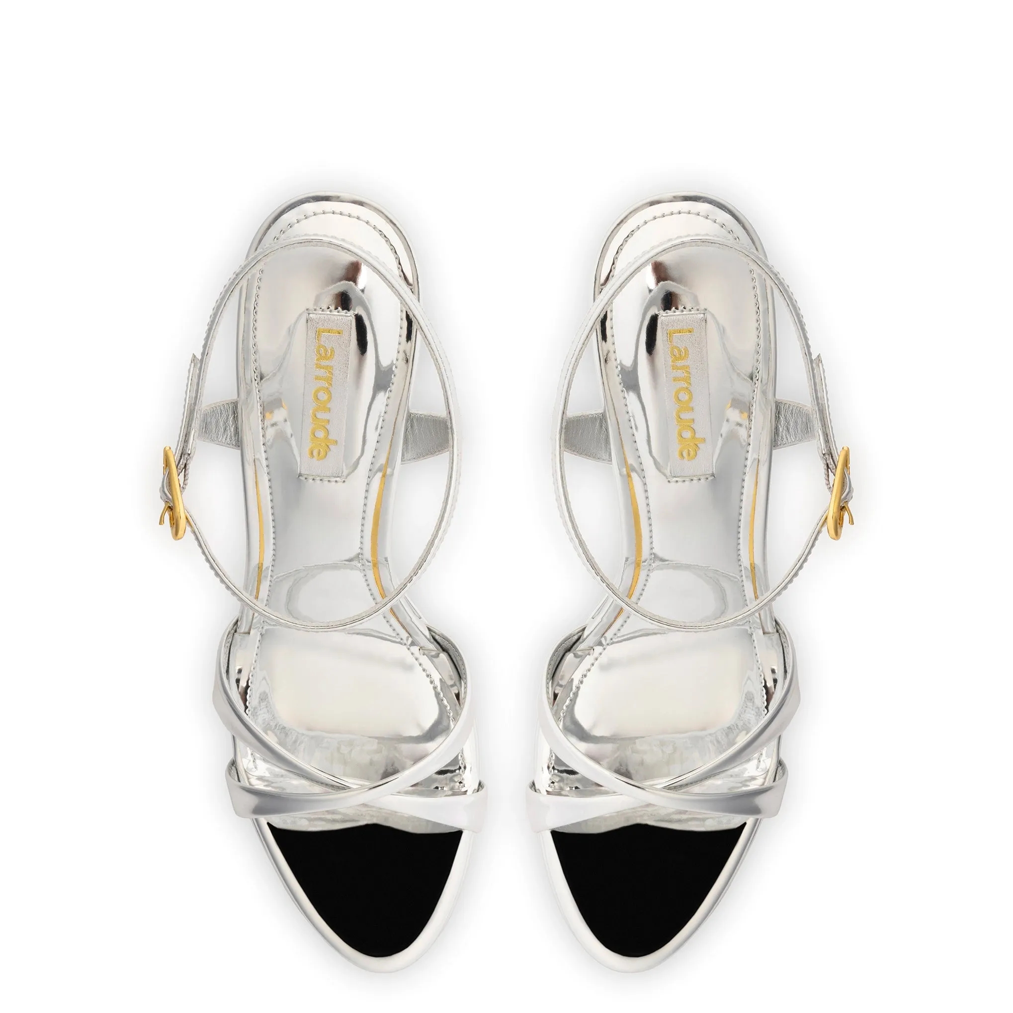 Angelina Sandal In Silver Specchio sold by Larroude product image thumbnail 3