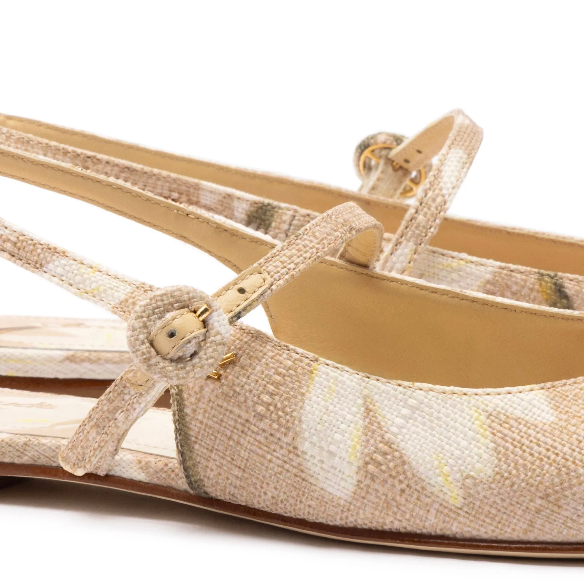 Georgina Ballet Flat In Beige Printed Raffia sold by Larroude product image thumbnail 4