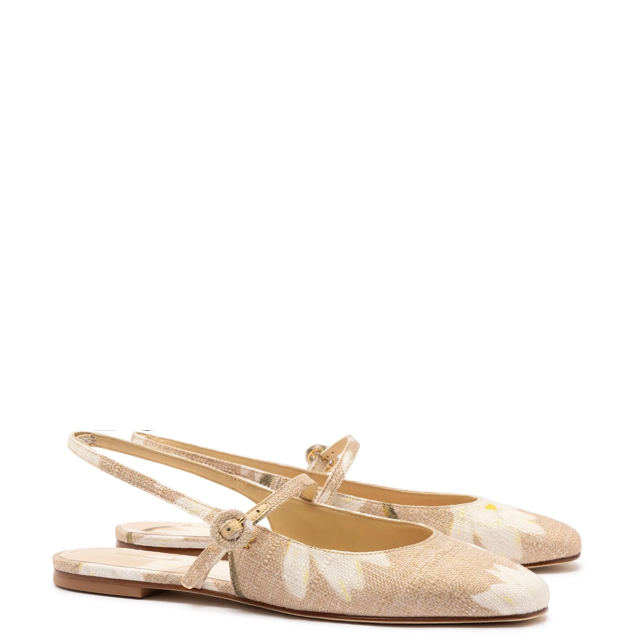 Georgina Ballet Flat In Beige Printed Raffia sold by Larroude product image thumbnail 2