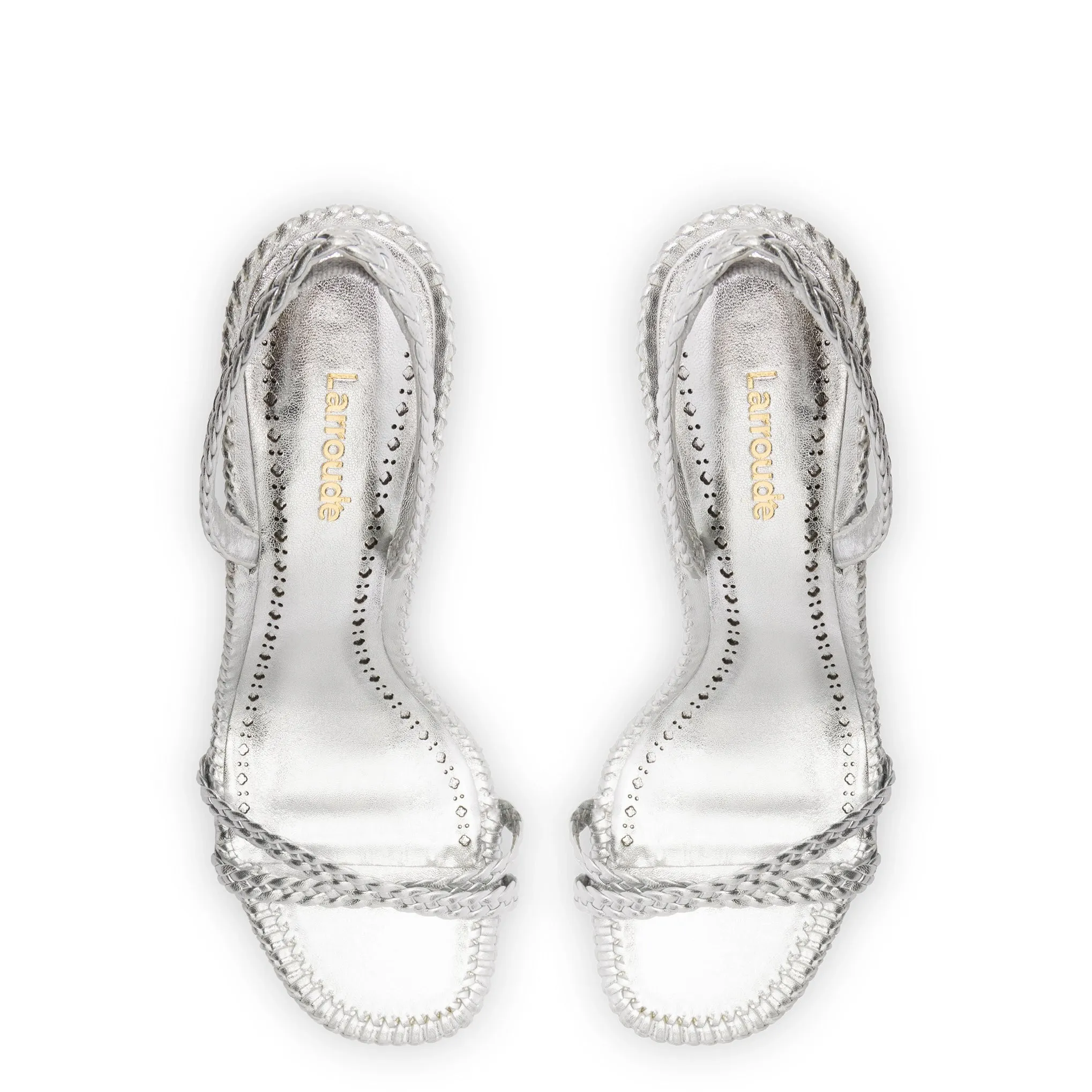 Annie Sandal In Silver Metallic Leather sold by Larroude product image thumbnail 3