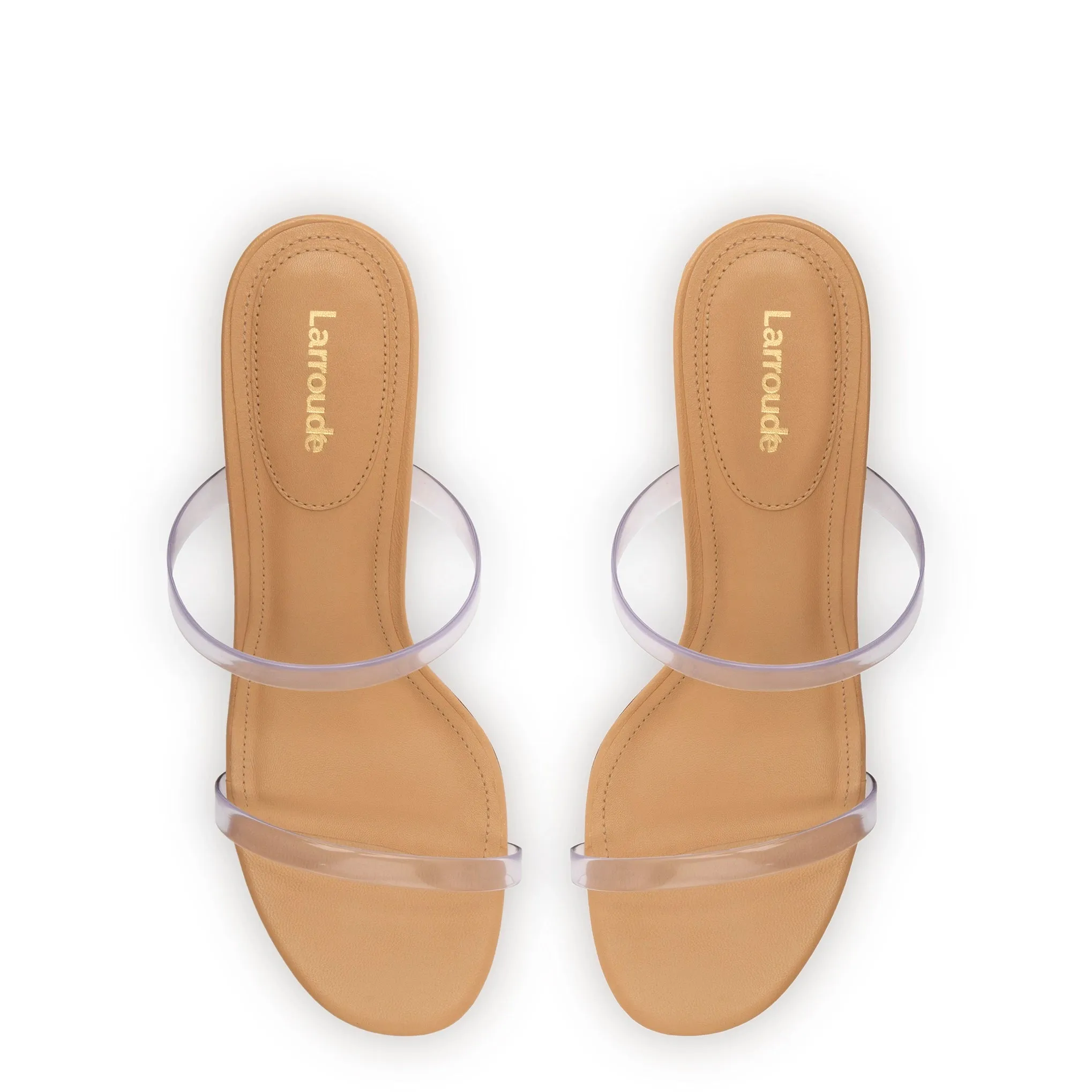 Dew Drop Mule In Tan Leather and Vinyl sold by Larroude product image thumbnail 3