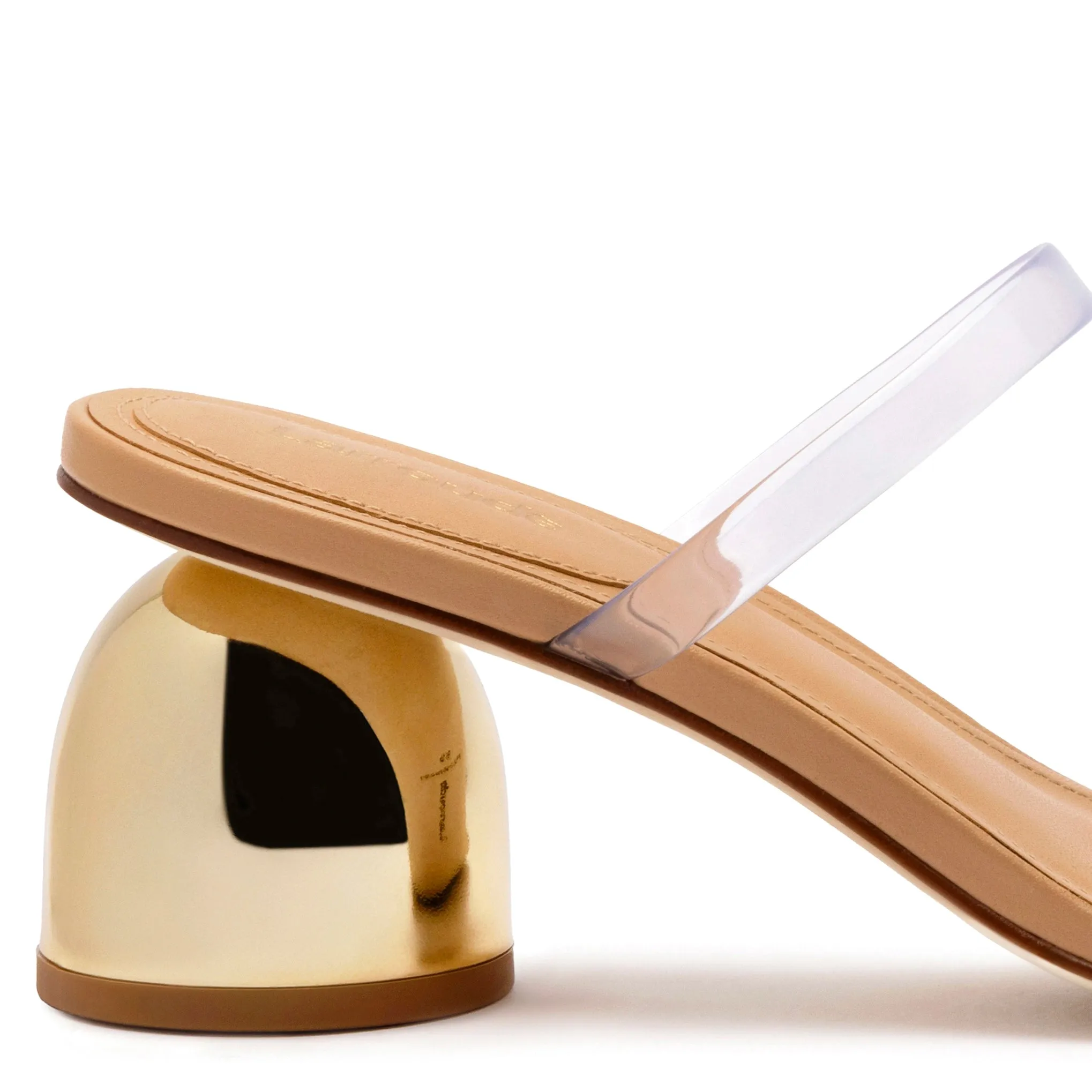 Dew Drop Mule In Tan Leather and Vinyl sold by Larroude product image thumbnail 4