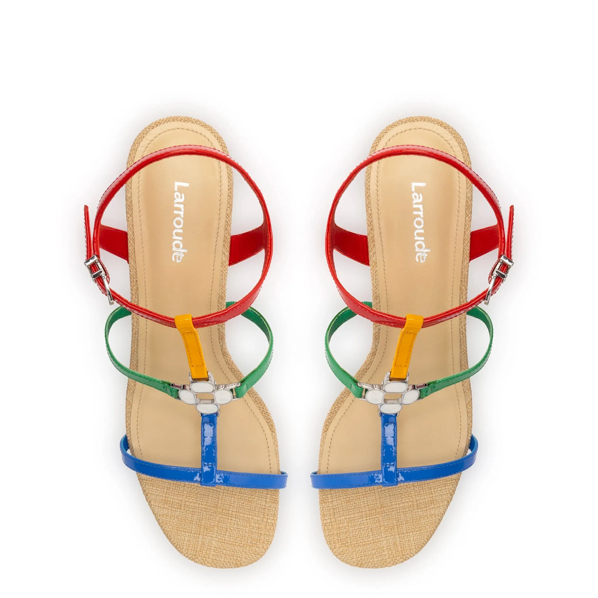 Hana Block In Multicolor Patent Leather and Raffia sold by Larroude product image thumbnail 3