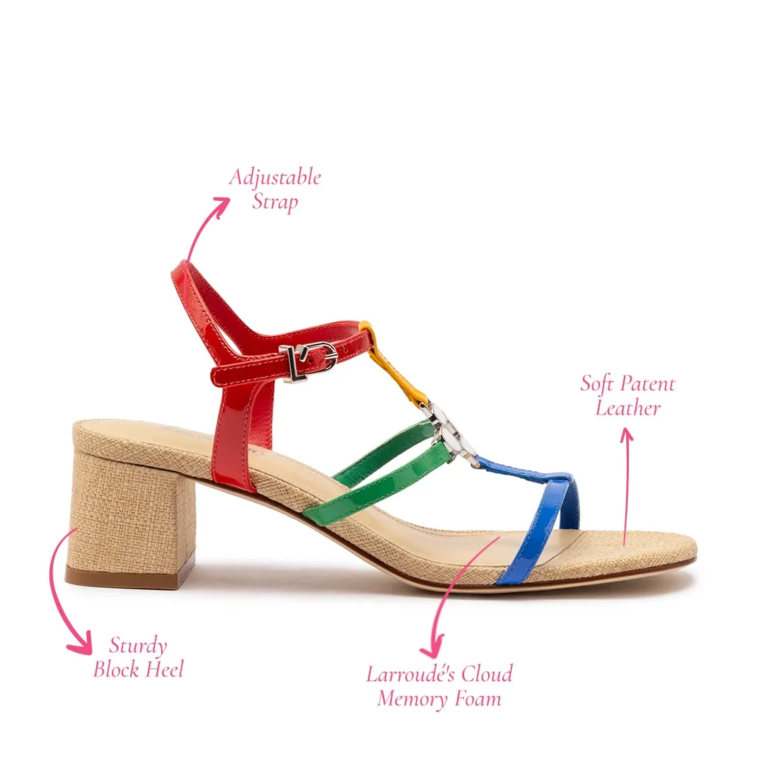 Hana Block In Multicolor Patent Leather and Raffia sold by Larroude product image thumbnail 5