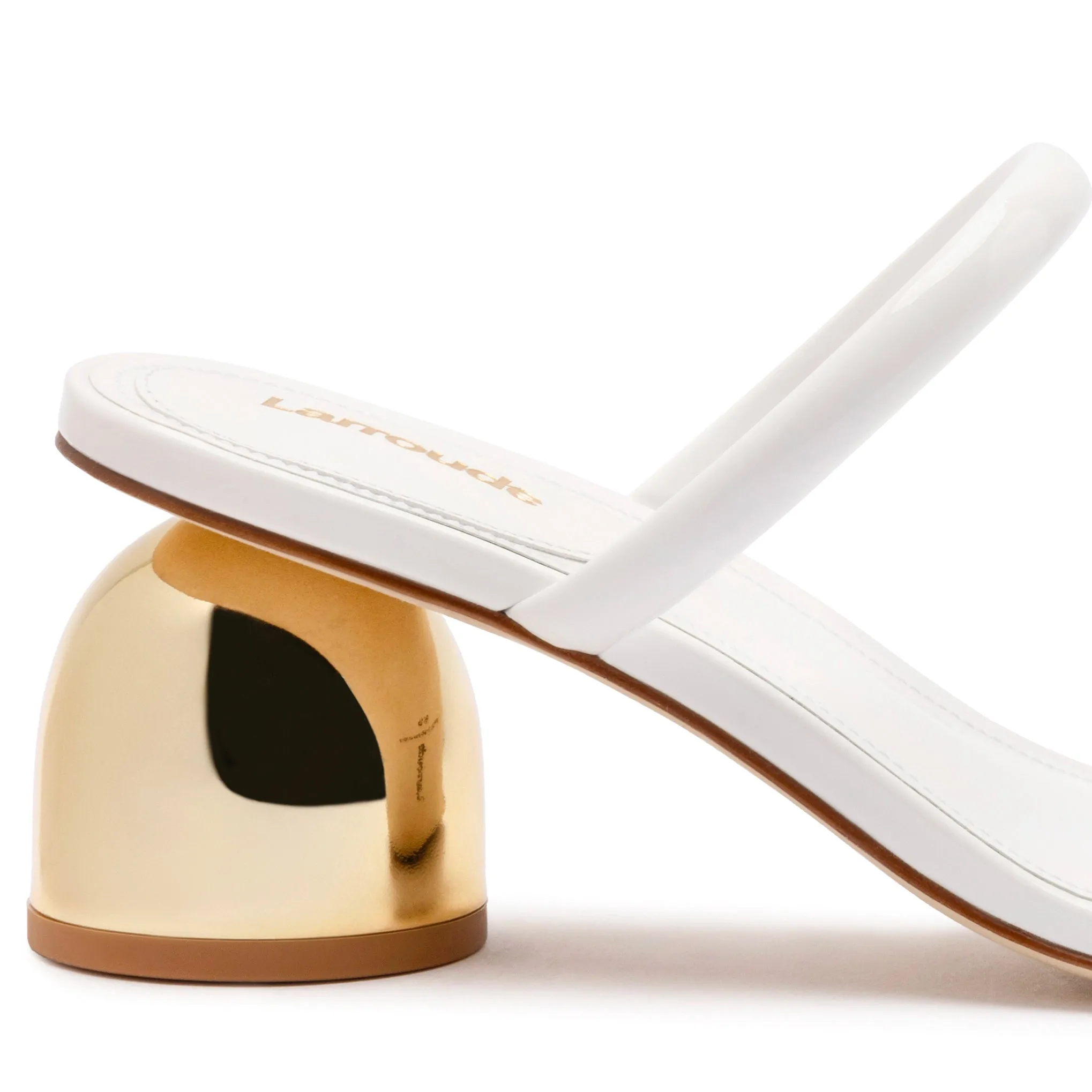 Dew Drop Mule In White Patent Leather sold by Larroude product image thumbnail 4