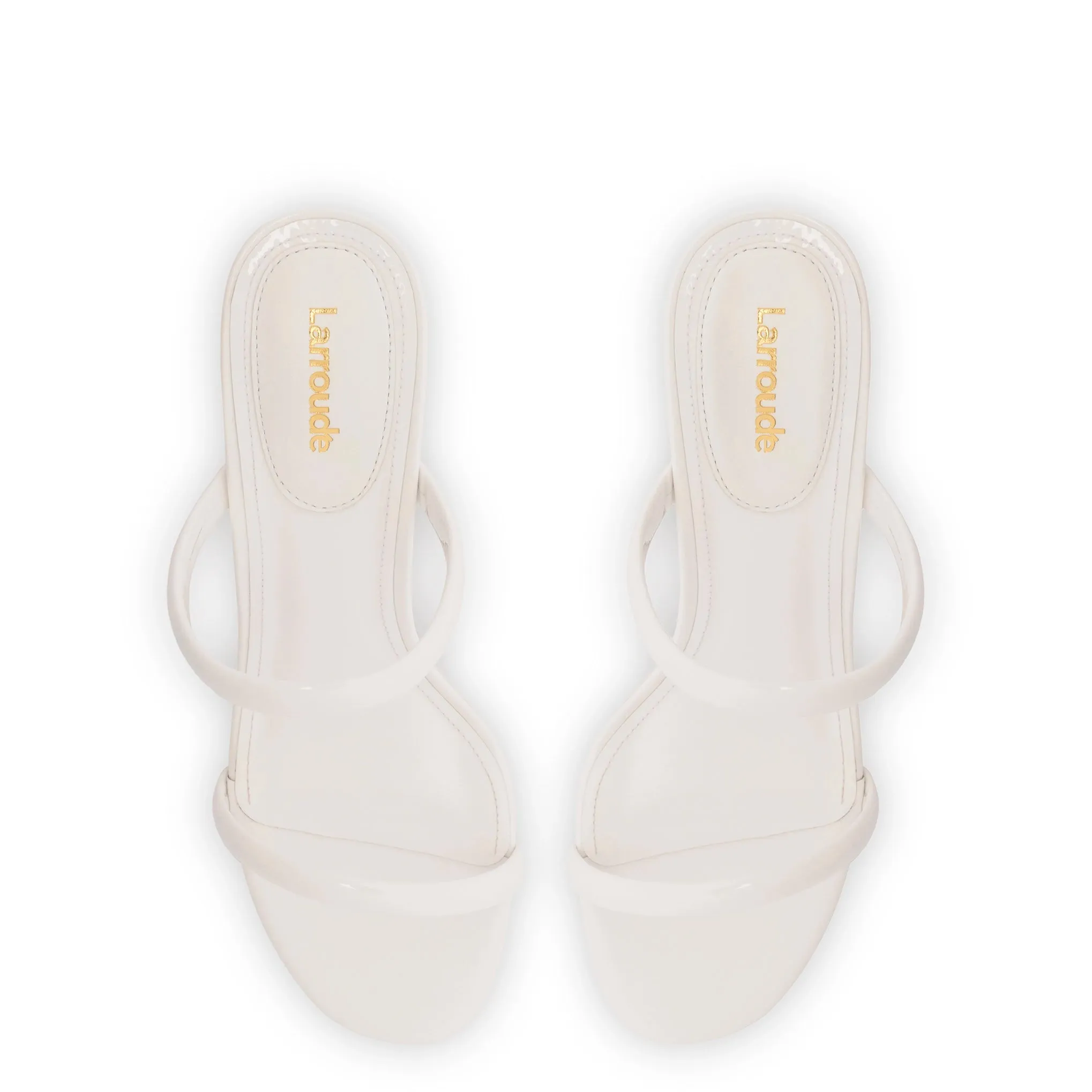 Dew Drop Mule In White Patent Leather sold by Larroude product image thumbnail 3