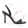 Annie Sandal In Black Leather sold by Larroude