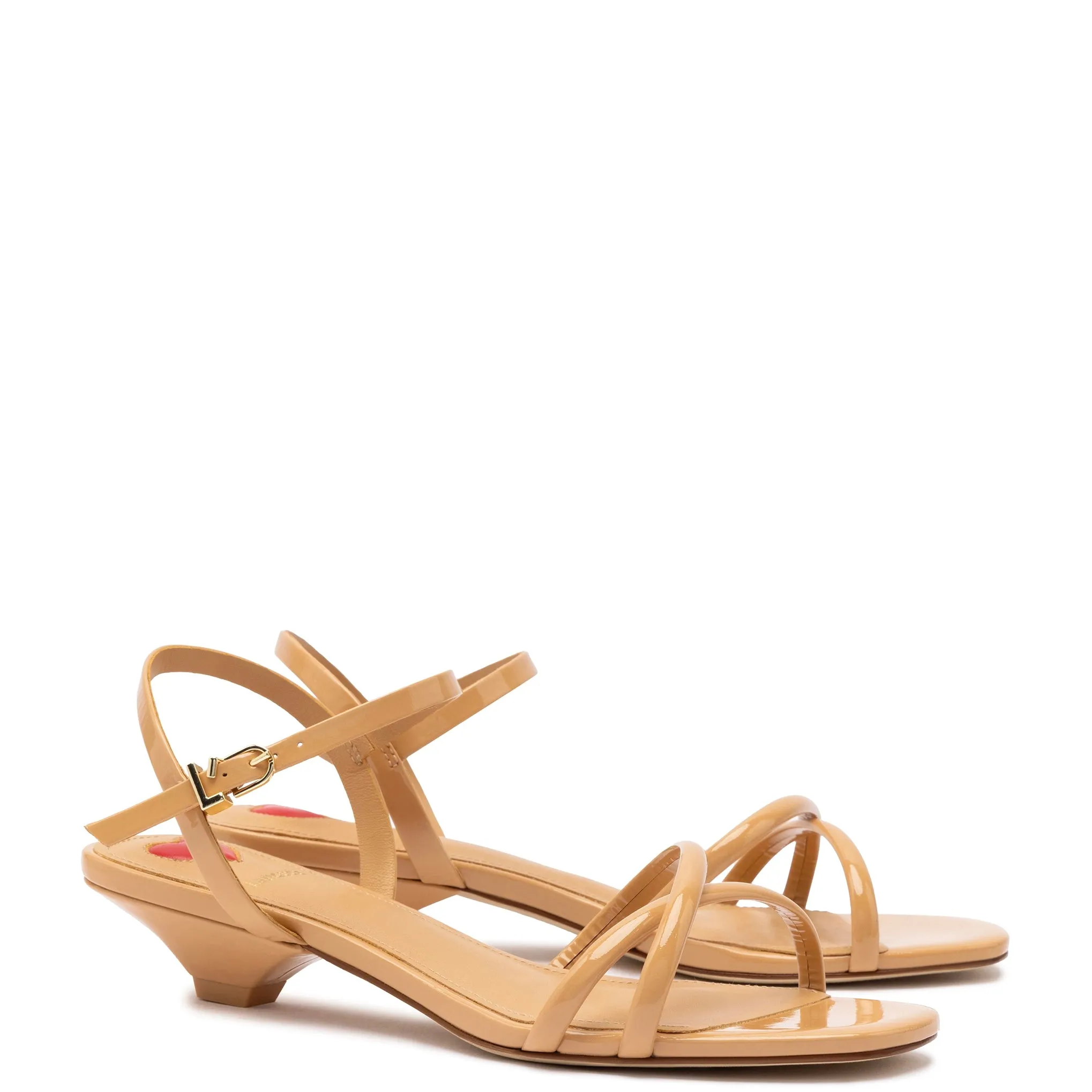 Charlotte Sandal In Tan Patent Leather sold by Larroude product image thumbnail 2