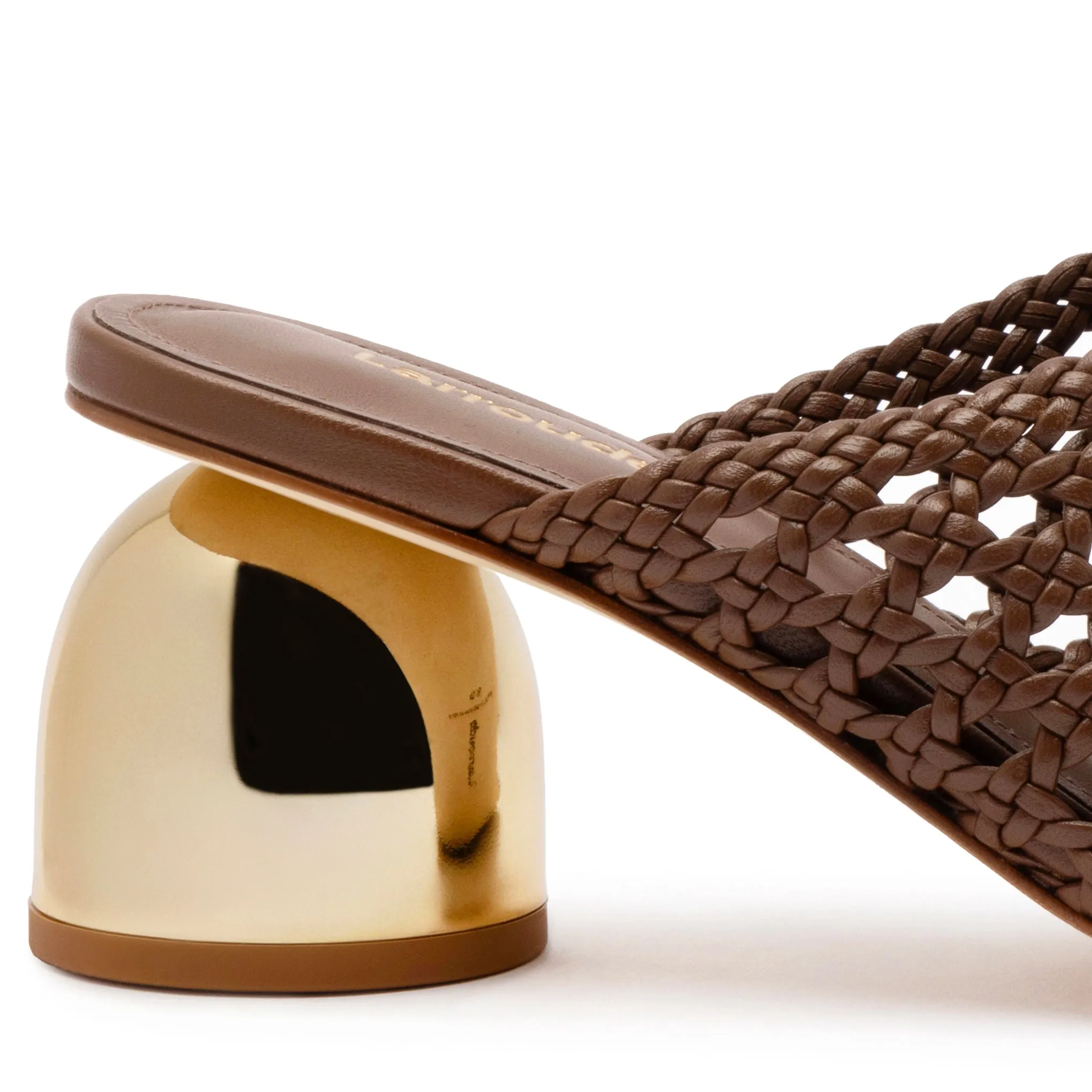 Dew Drop Macrame Mule In Burnt Umber Leather sold by Larroude product image thumbnail 4