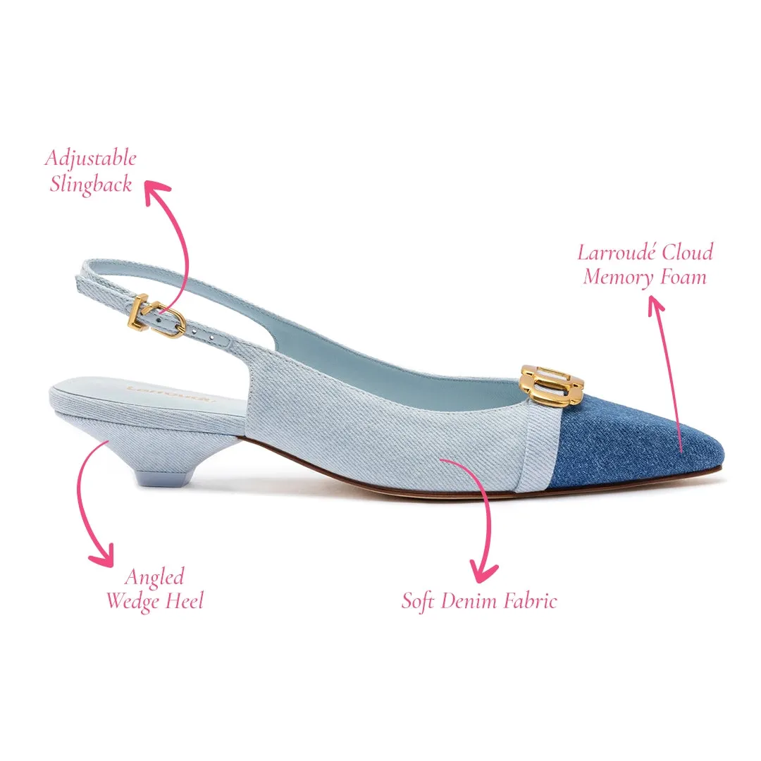 Franca Pump In Blue Denim sold by Larroude product image thumbnail 5