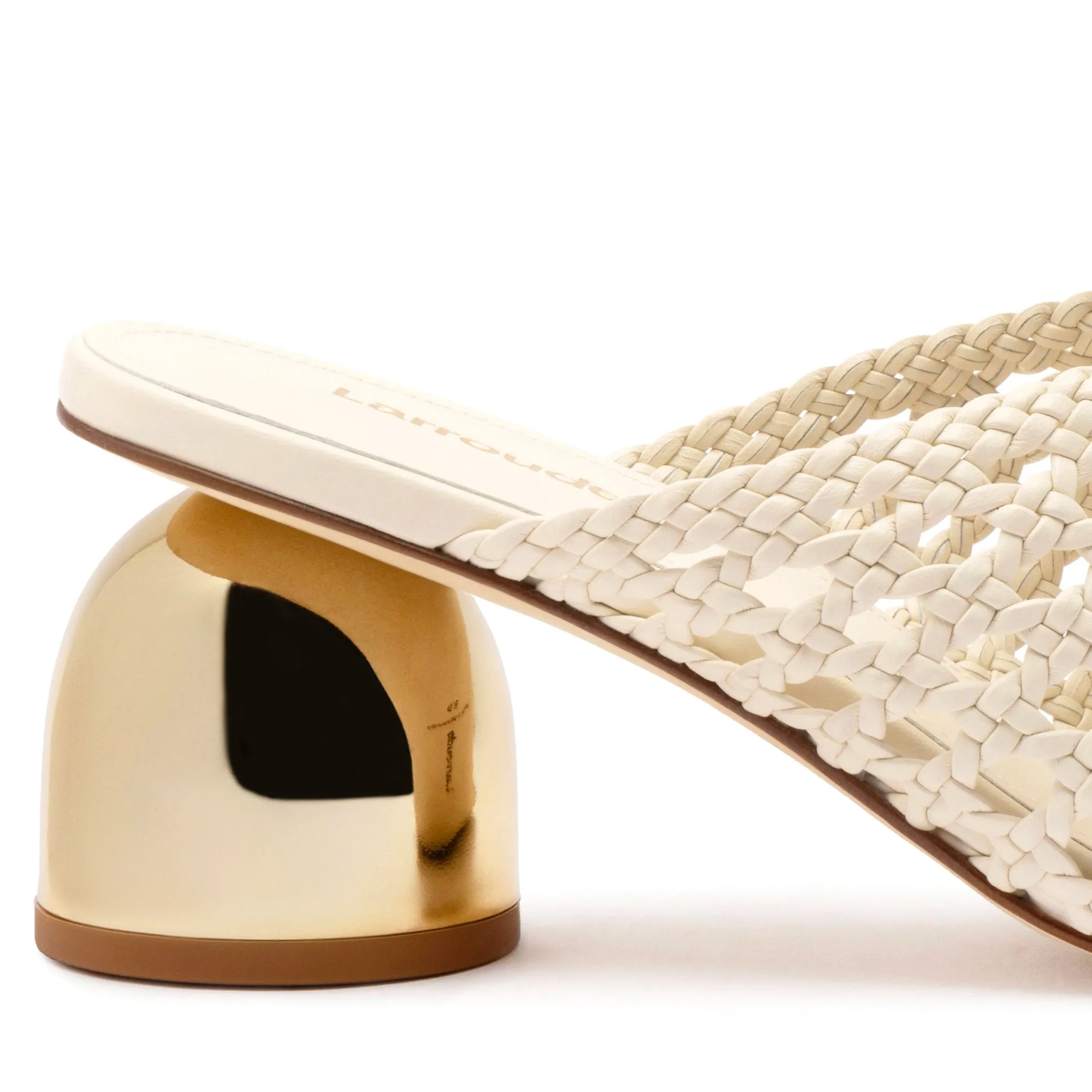 Dew Drop Macrame Mule In Ivory Leather sold by Larroude product image thumbnail 4