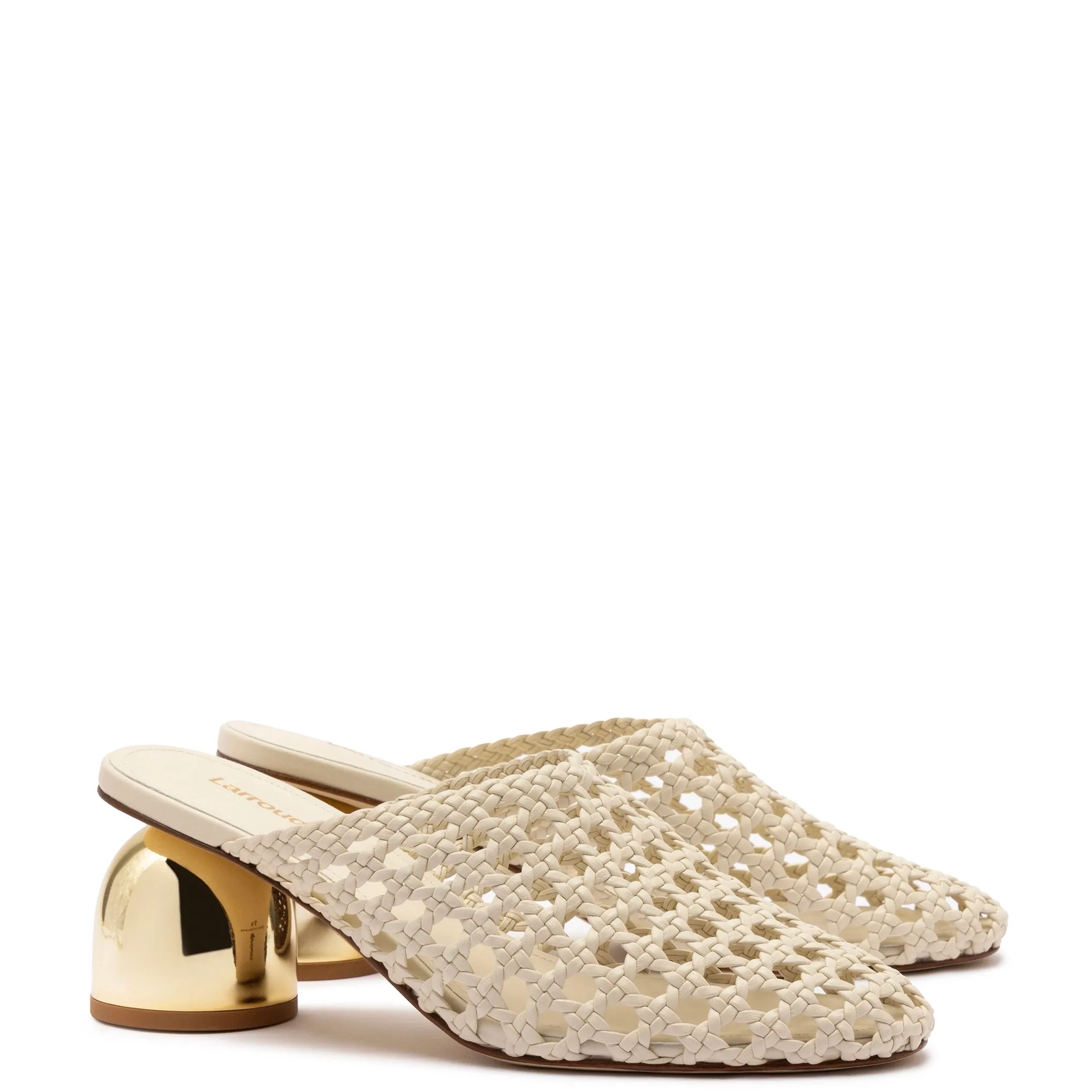 Dew Drop Macrame Mule In Ivory Leather sold by Larroude product image thumbnail 2