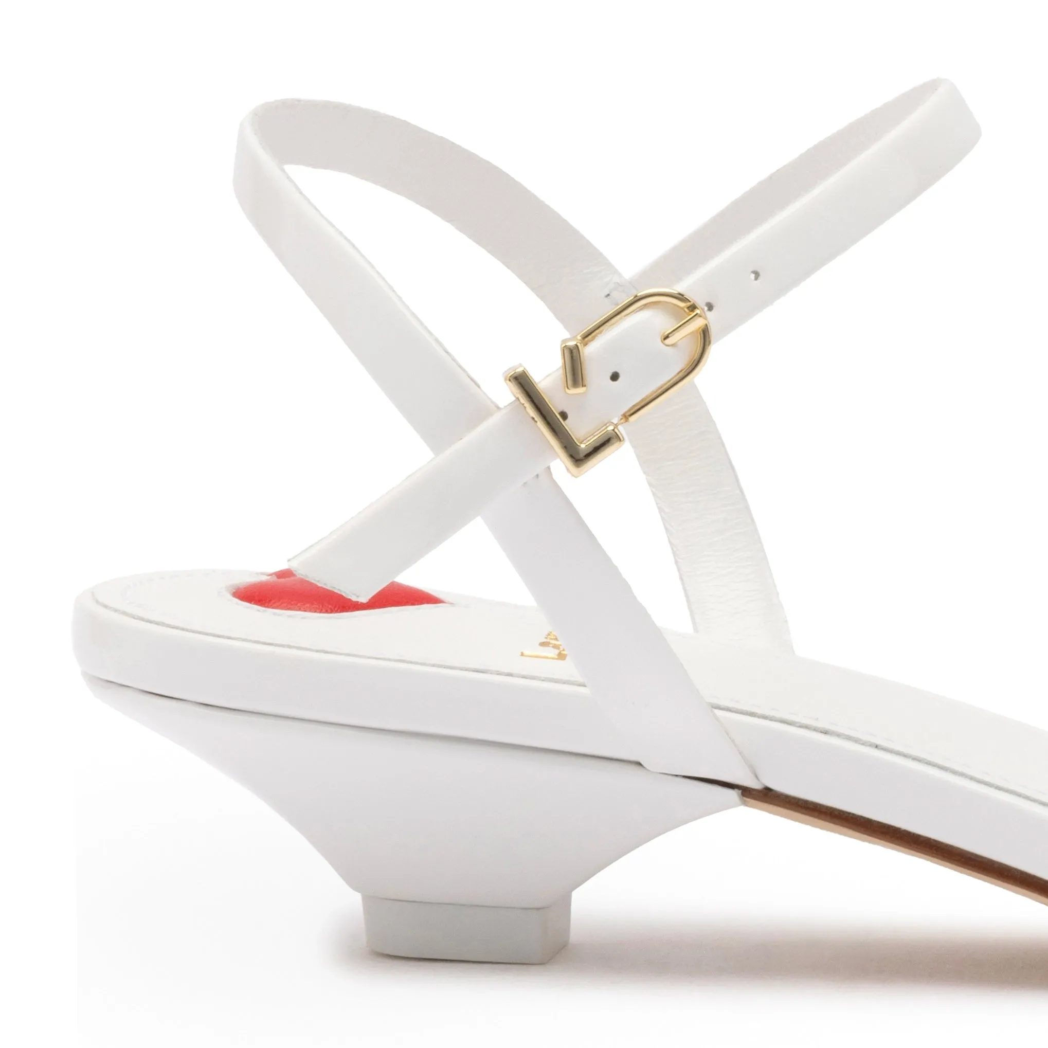 Charlotte Sandal In White Patent Leather sold by Larroude product image thumbnail 4