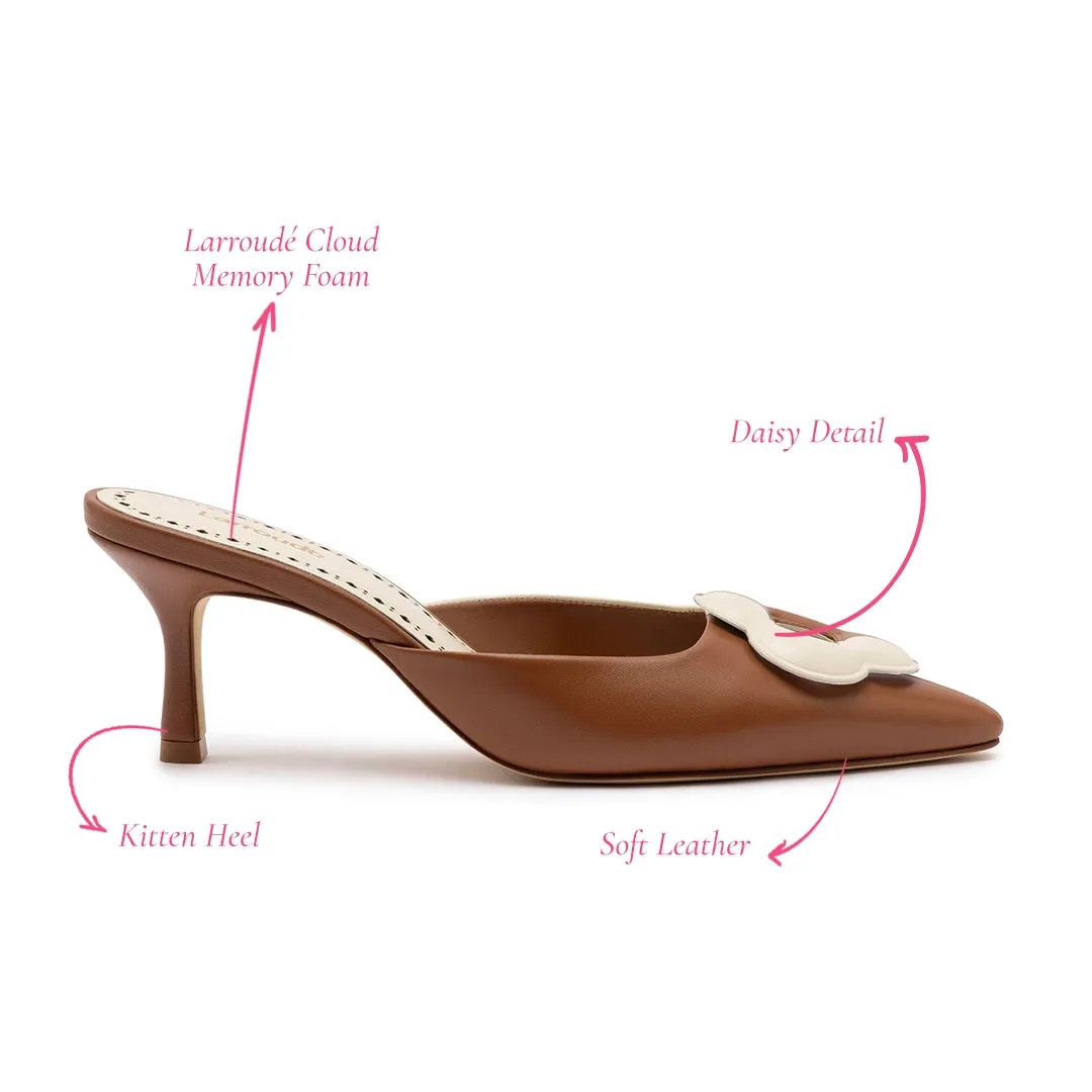 Flora Pump In Caramel and Ivory Leather sold by Larroude product image thumbnail 5