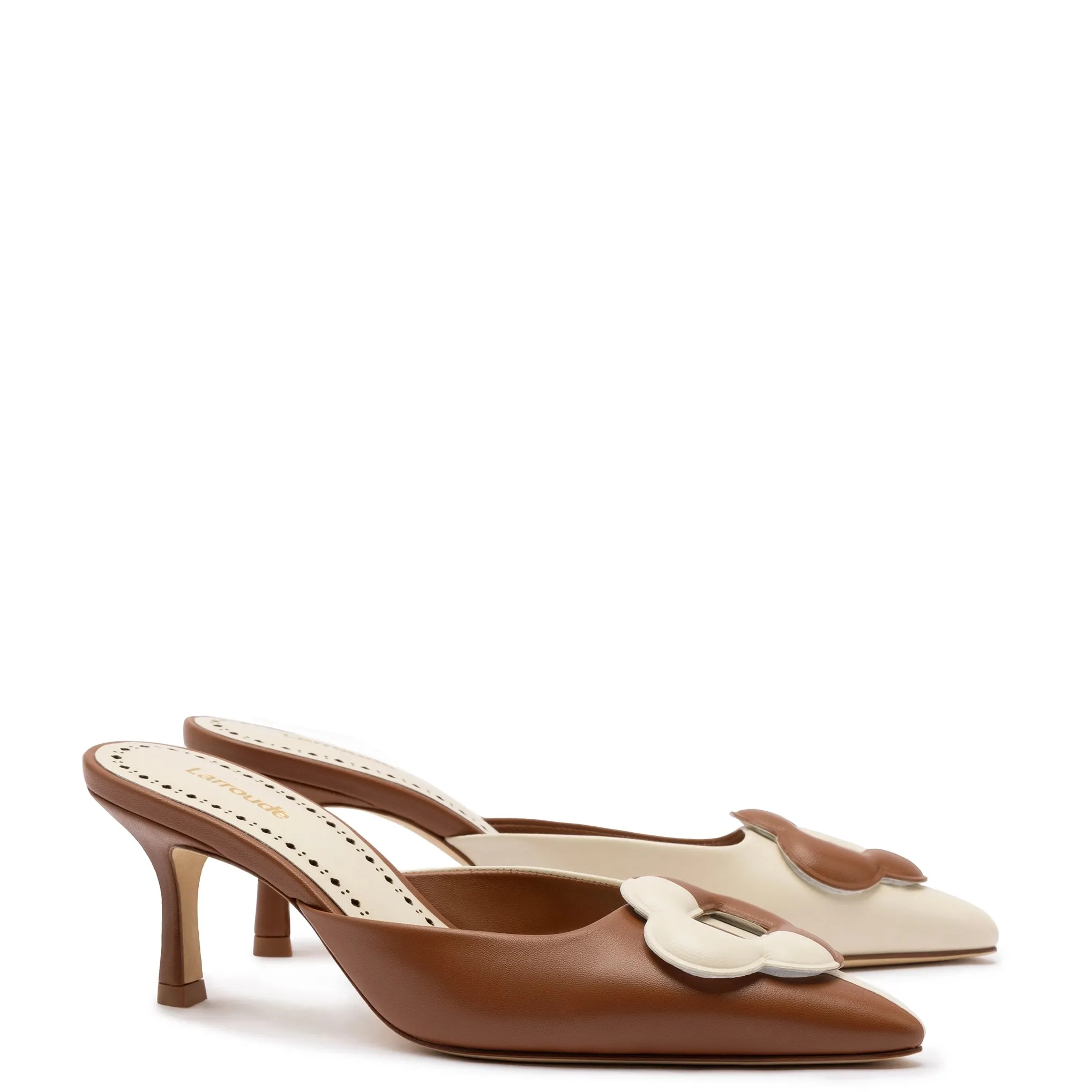 Flora Pump In Caramel and Ivory Leather sold by Larroude product image thumbnail 2