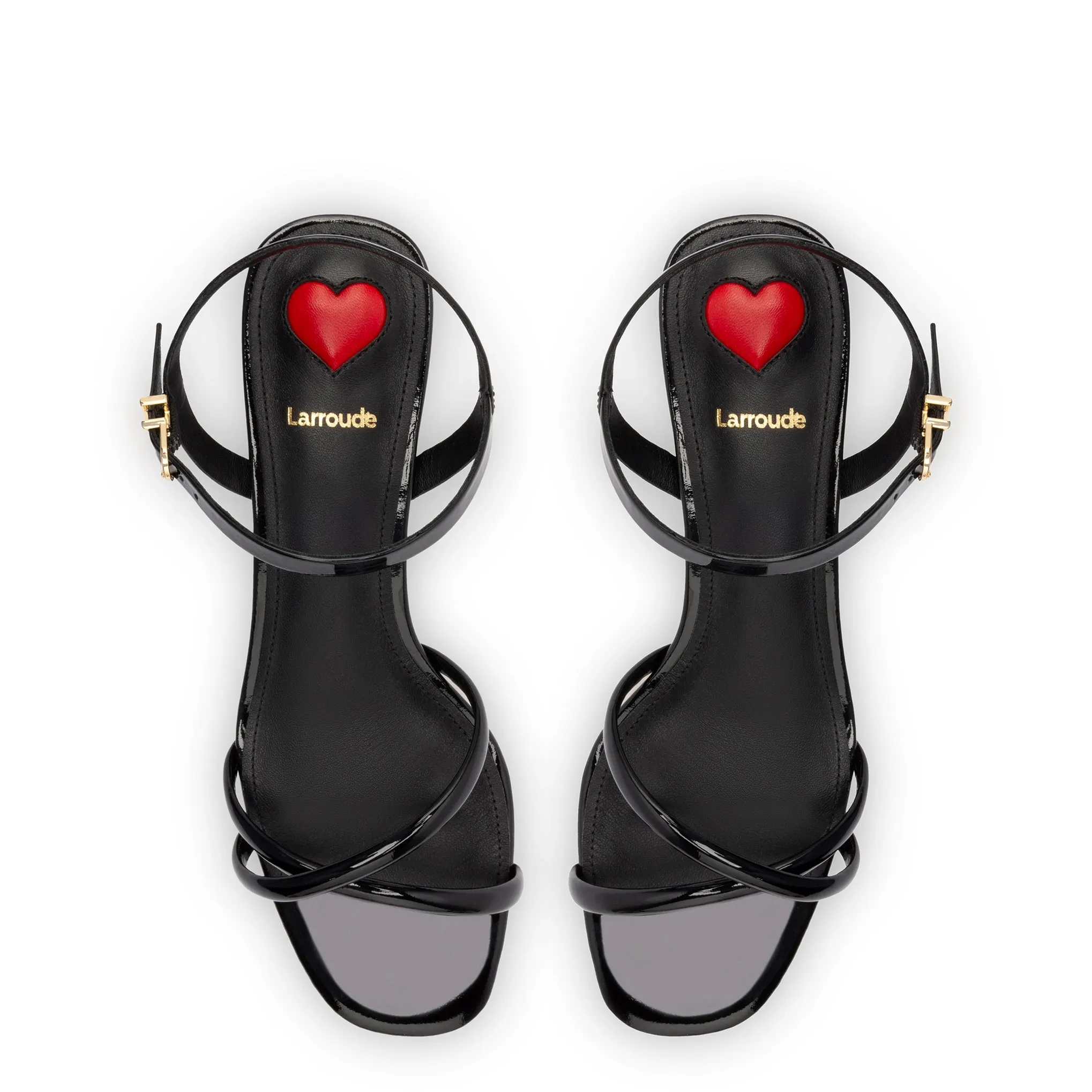 Charlotte Sandal In Black Patent Leather sold by Larroude product image thumbnail 3