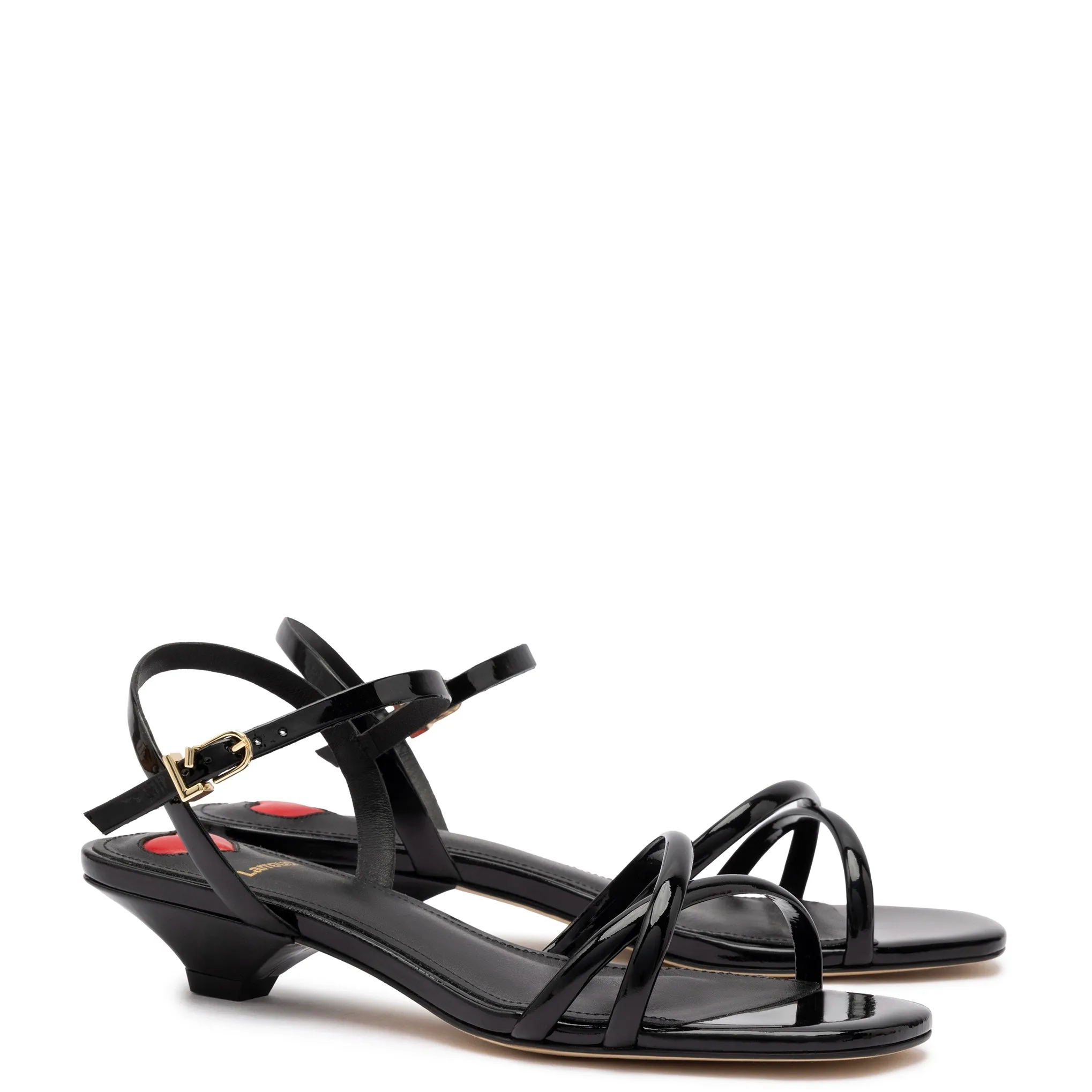Charlotte Sandal In Black Patent Leather sold by Larroude product image thumbnail 2