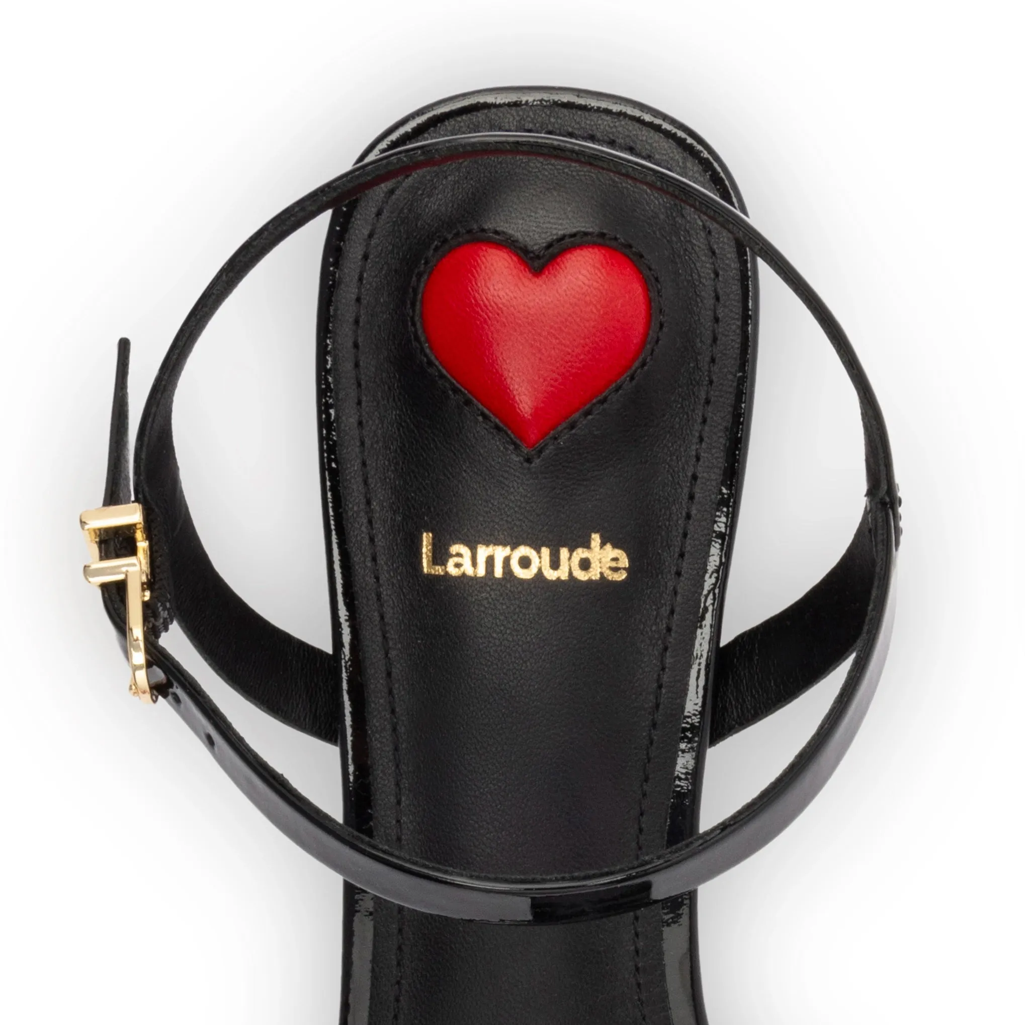 Charlotte Sandal In Black Patent Leather sold by Larroude product image thumbnail 4