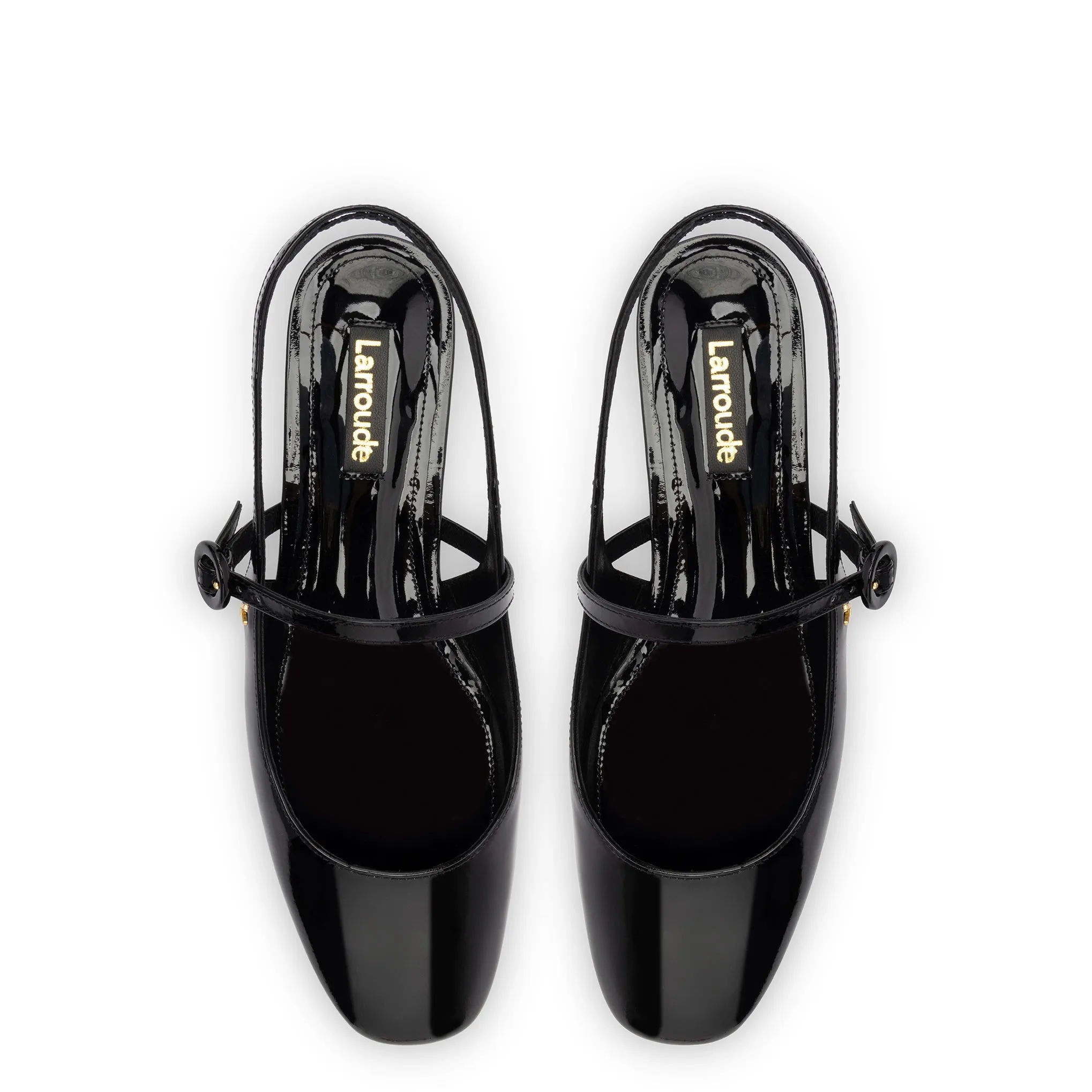 Georgina Ballet Flat In Black Patent Leather sold by Larroude product image thumbnail 3