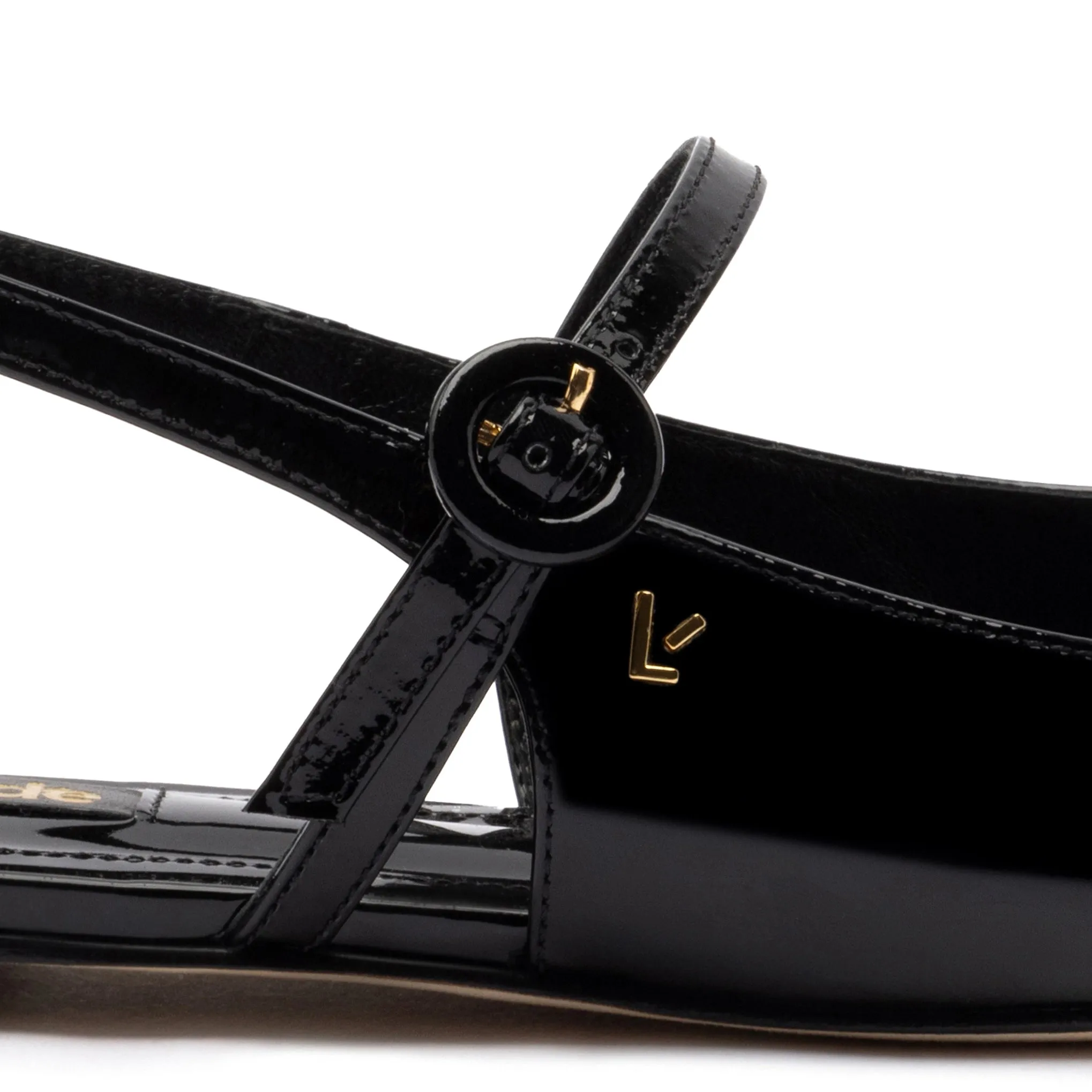 Georgina Ballet Flat In Black Patent Leather sold by Larroude product image thumbnail 4