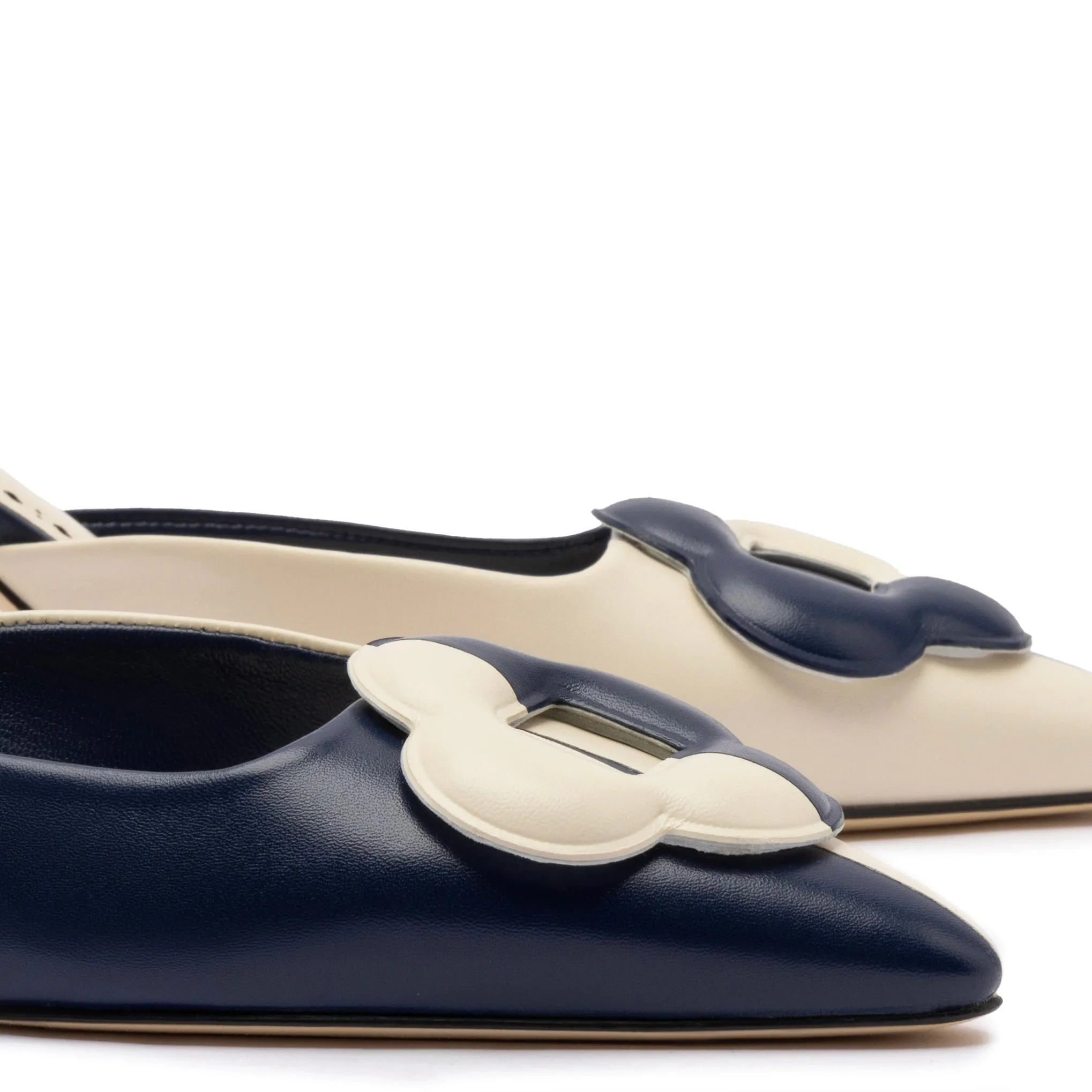 Flora Pump In Navy and Ivory Leather sold by Larroude product image thumbnail 4