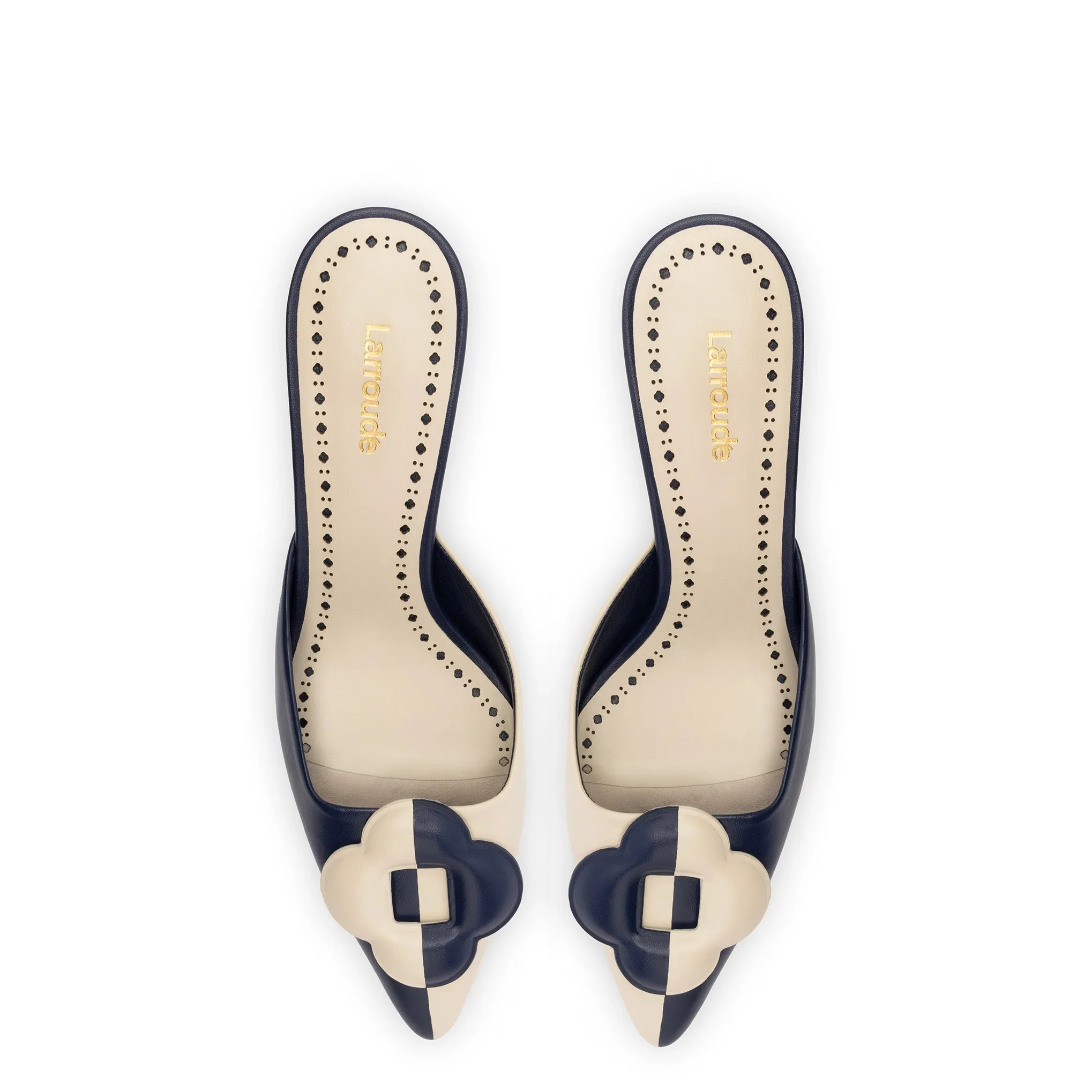 Flora Pump In Navy and Ivory Leather sold by Larroude product image thumbnail 3