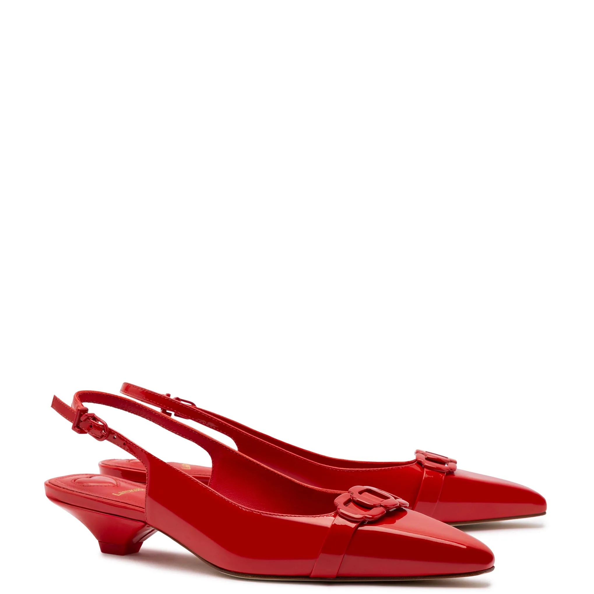Franca Pump In Scarlet Patent Leather sold by Larroude product image thumbnail 2