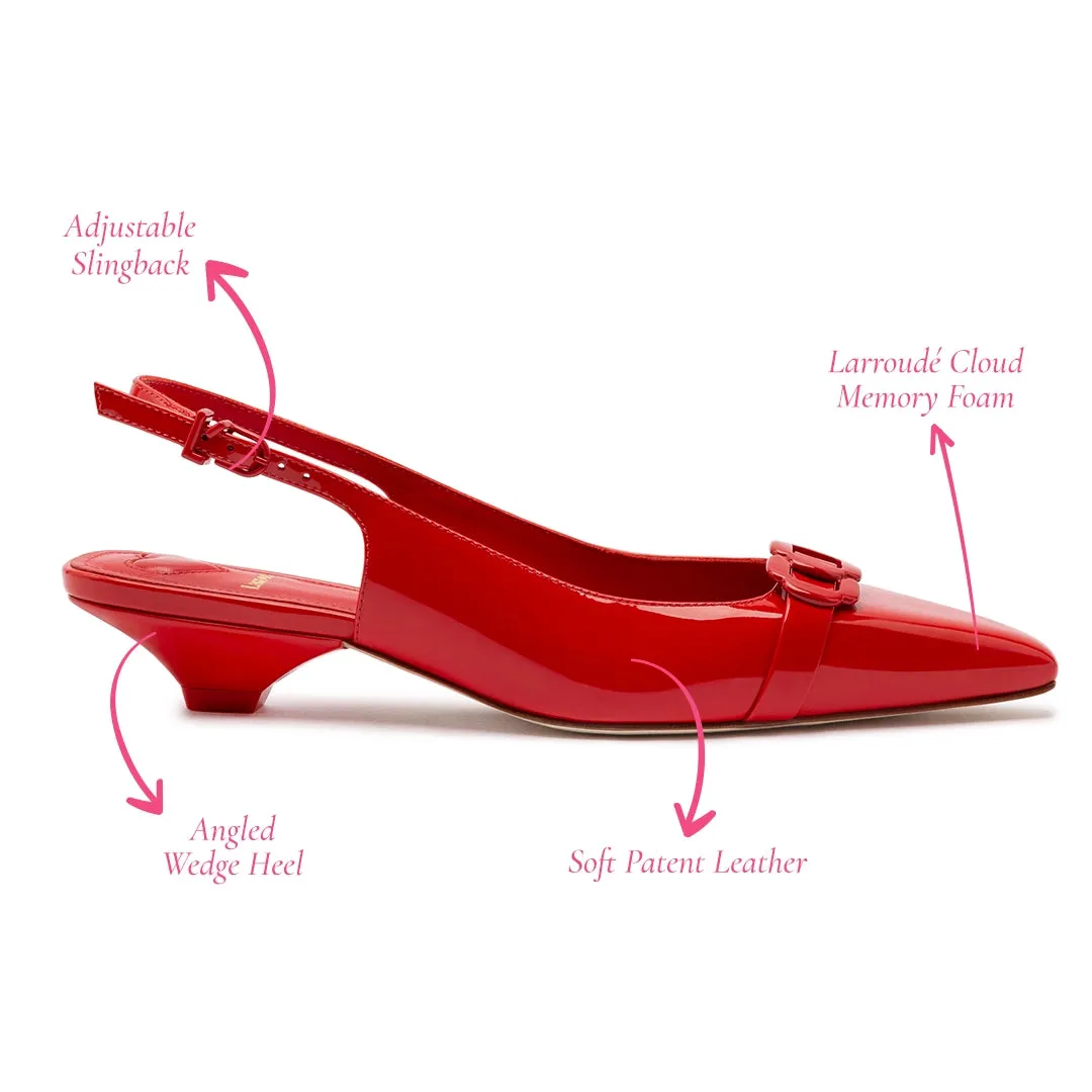 Franca Pump In Scarlet Patent Leather sold by Larroude product image thumbnail 5