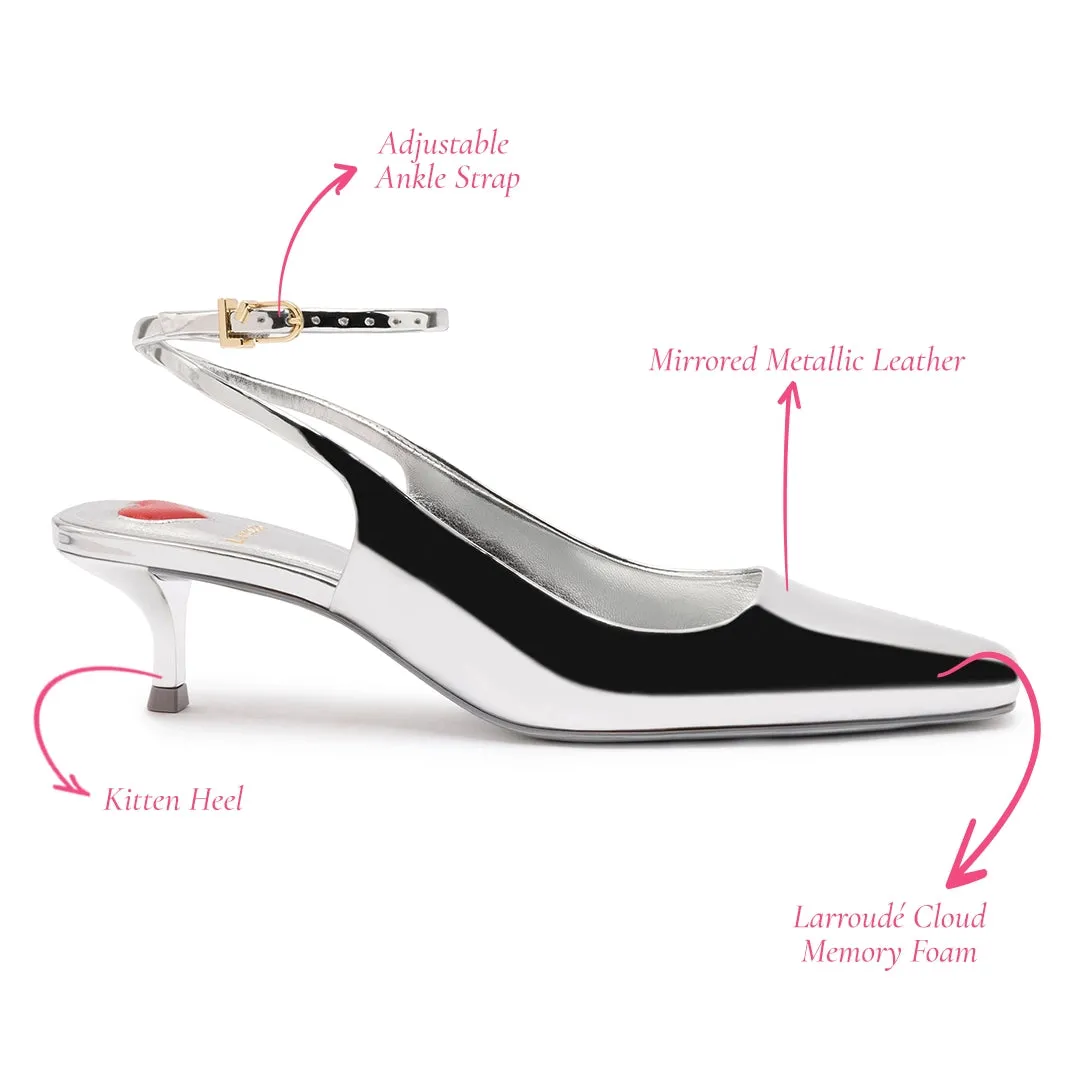 Amal Pump In Silver Specchio sold by Larroude product image thumbnail 5