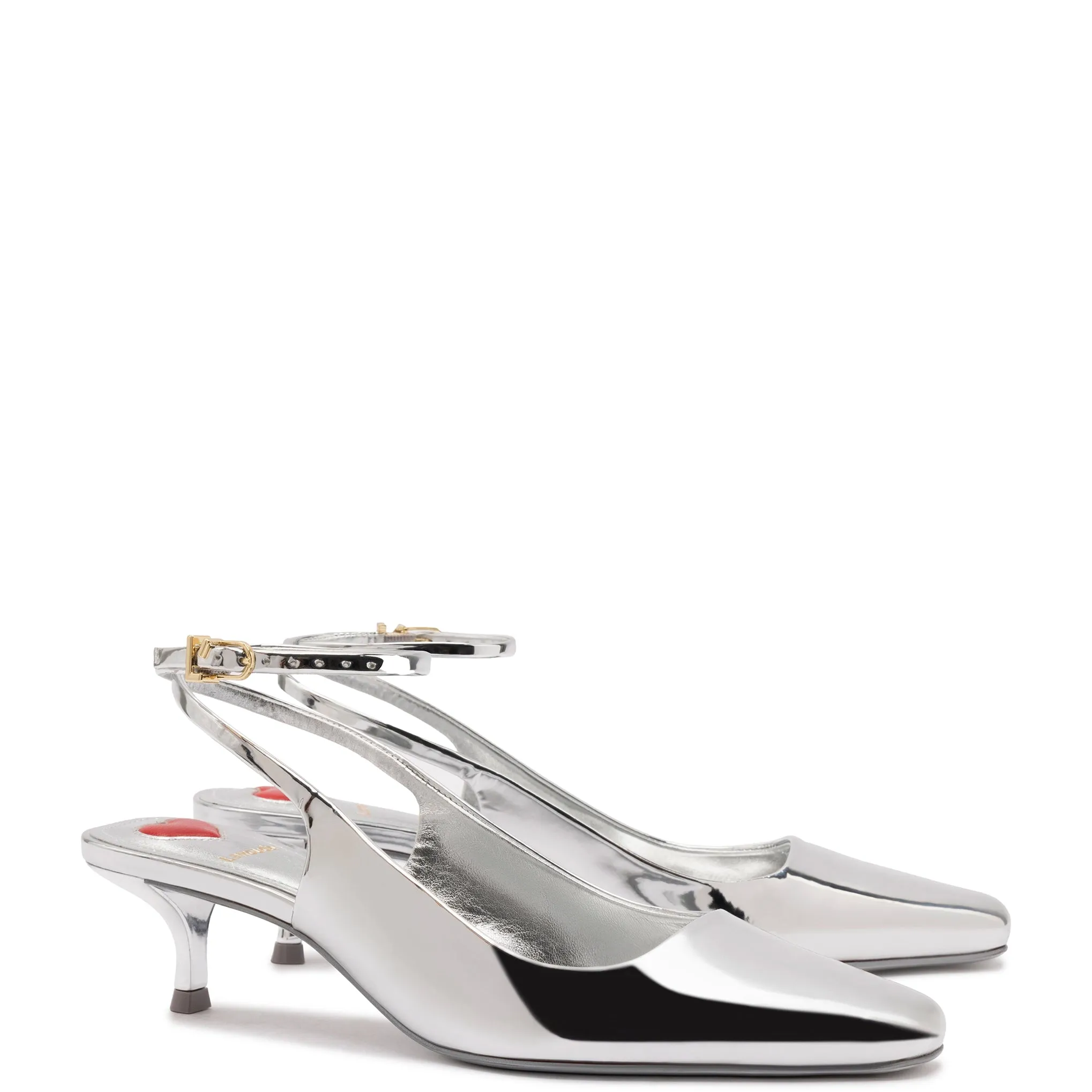 Amal Pump In Silver Specchio sold by Larroude product image thumbnail 2